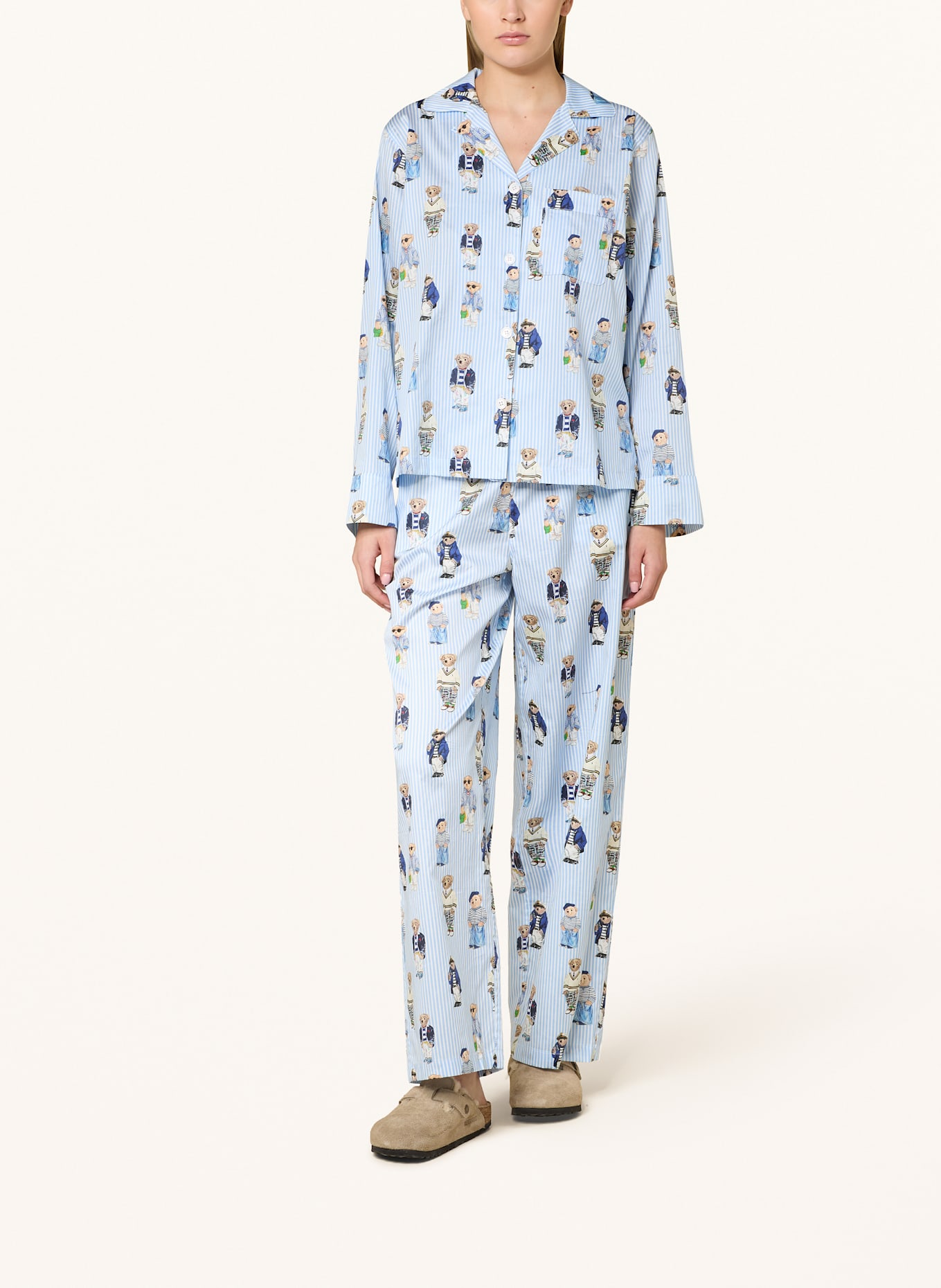 POLO RALPH LAUREN Schlafanzug: HELLBLAU / WEISS