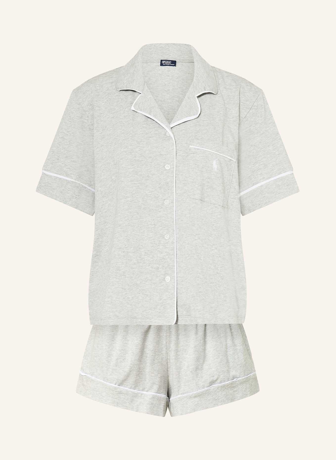 POLO RALPH LAUREN Shorty-Schlafanzug: HELLGRAU