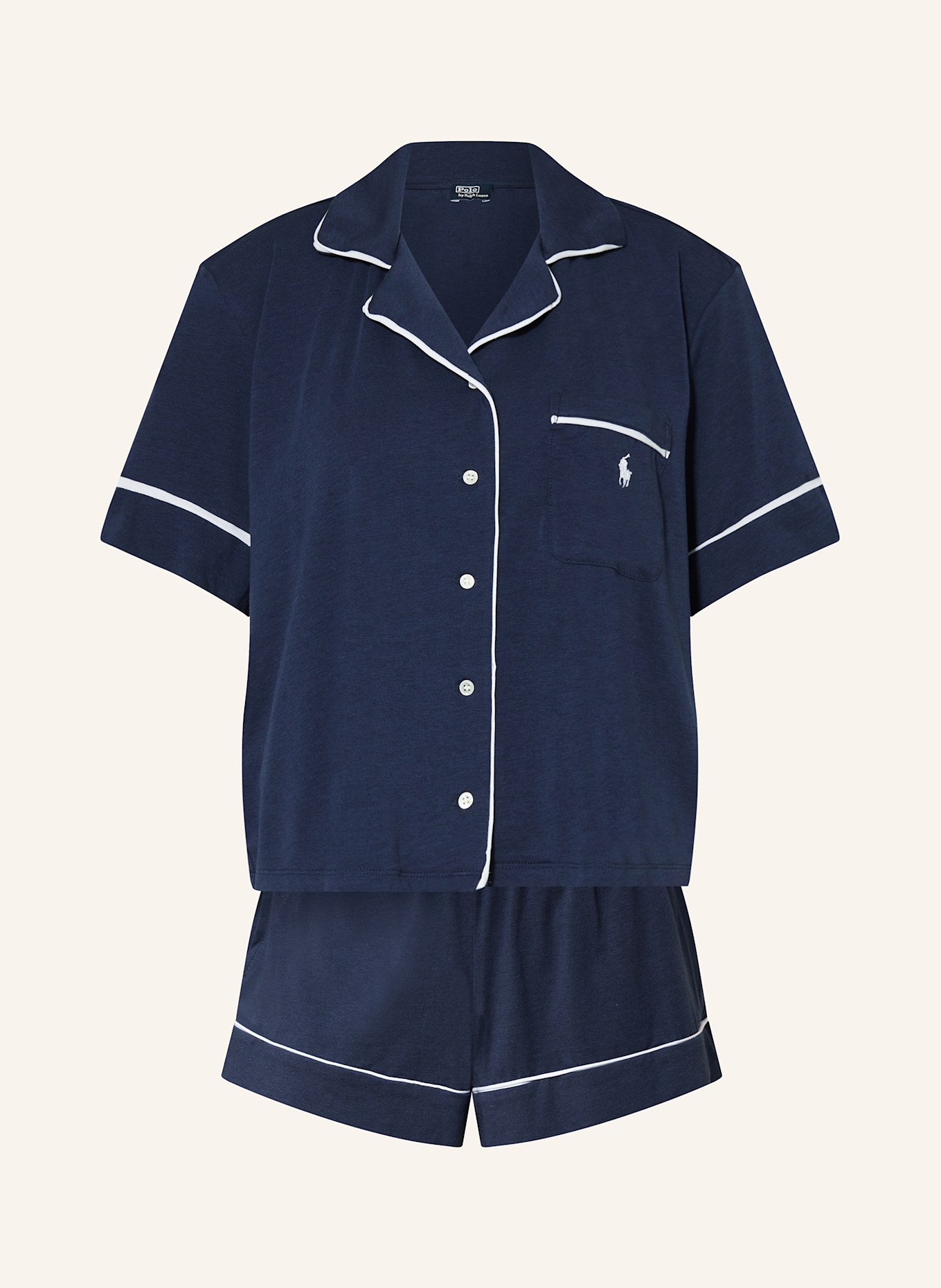 POLO RALPH LAUREN Shorty-Schlafanzug: DUNKELBLAU
