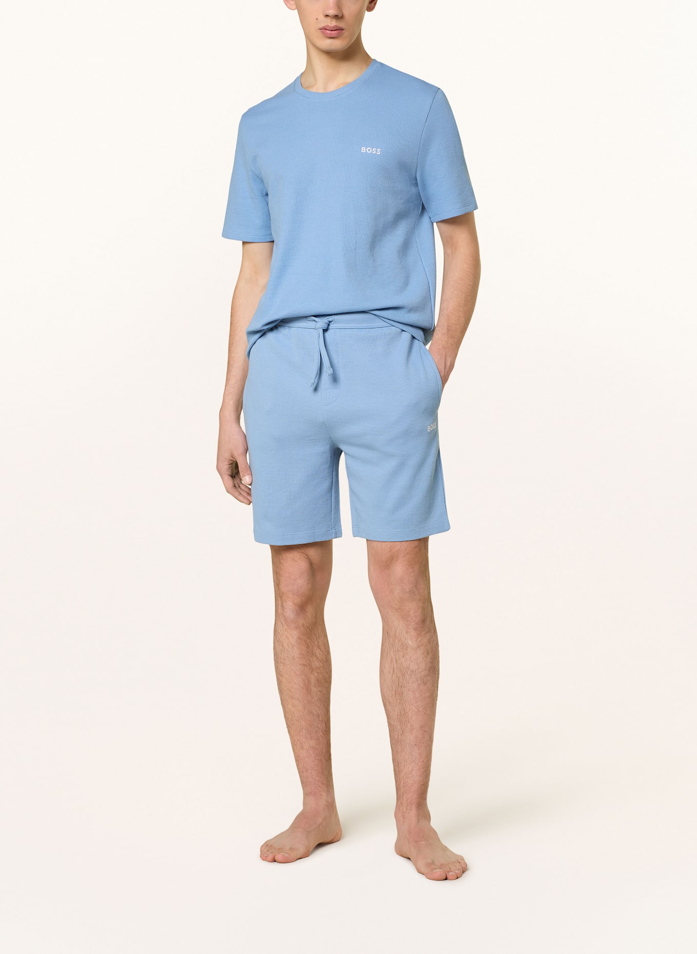 BOSS Pajama shorts: LIGHT BLUE