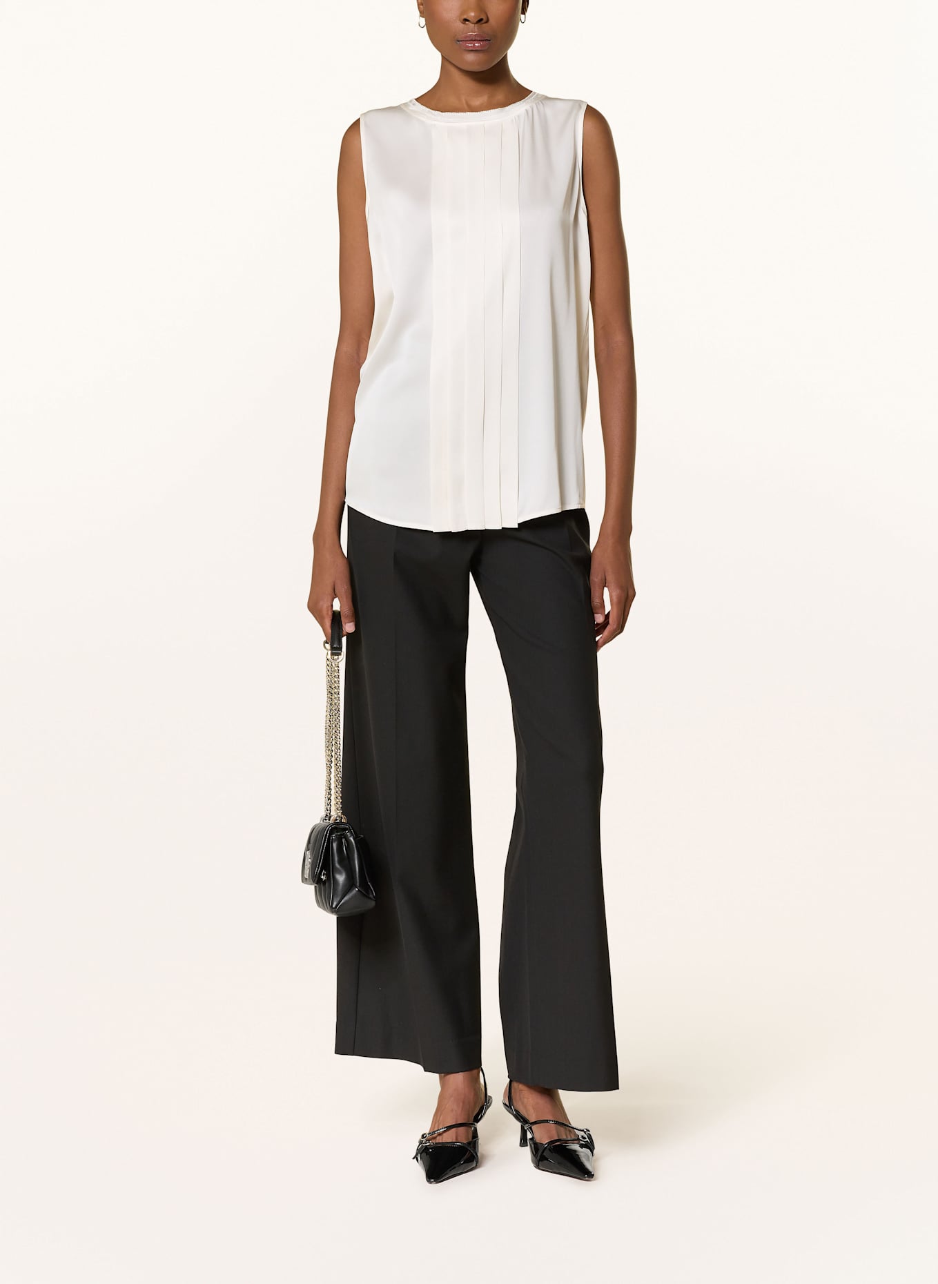 BOSS BEMIULA silk blouse top: ECRU