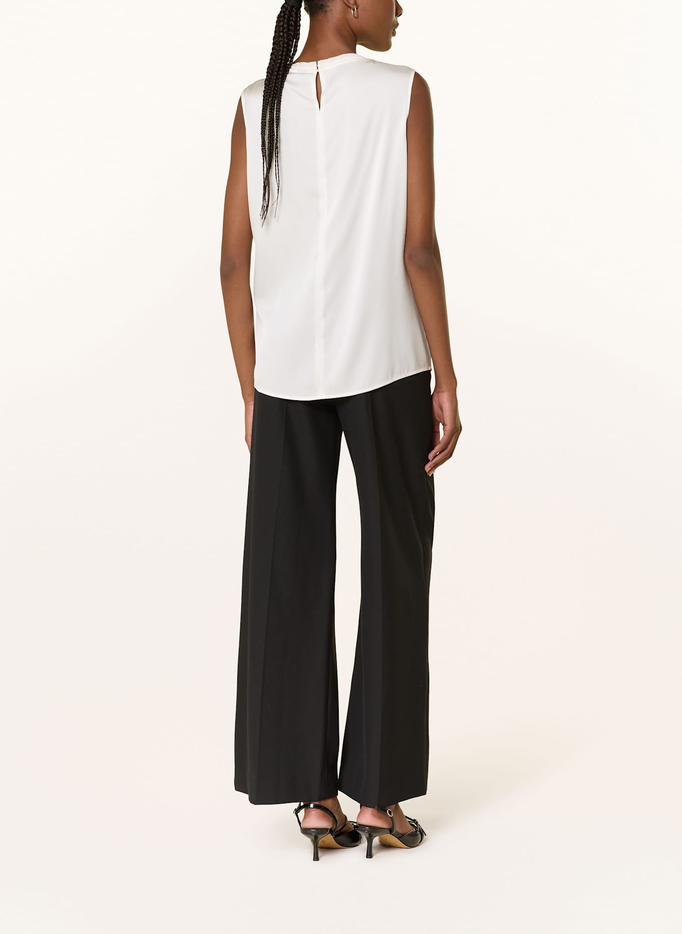 BOSS BEMIULA silk blouse top: ECRU