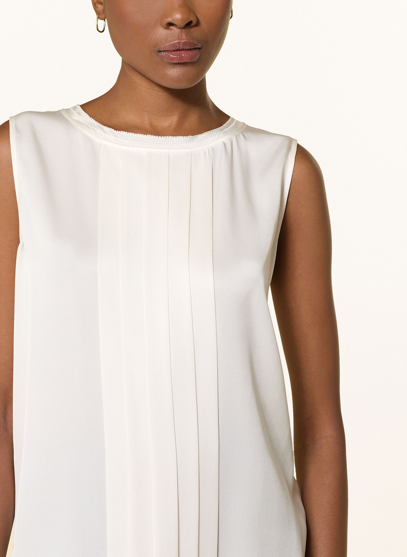 BOSS BEMIULA silk blouse top: ECRU