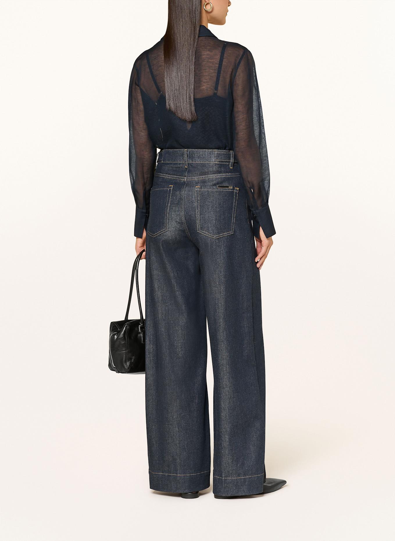 BOSS Bluse BOSALA mit Leinen: DUNKELBLAU