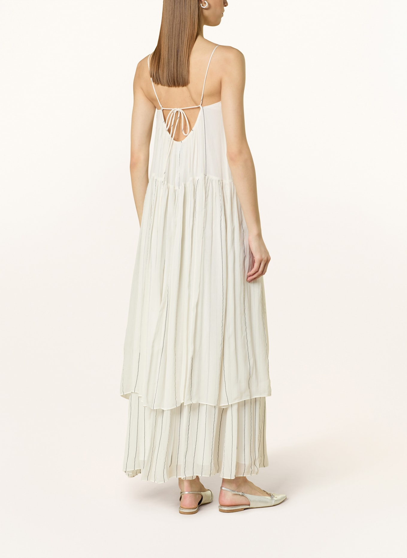 BOSS Kleid DAVALA mit Seide: WEISS/ GRAU