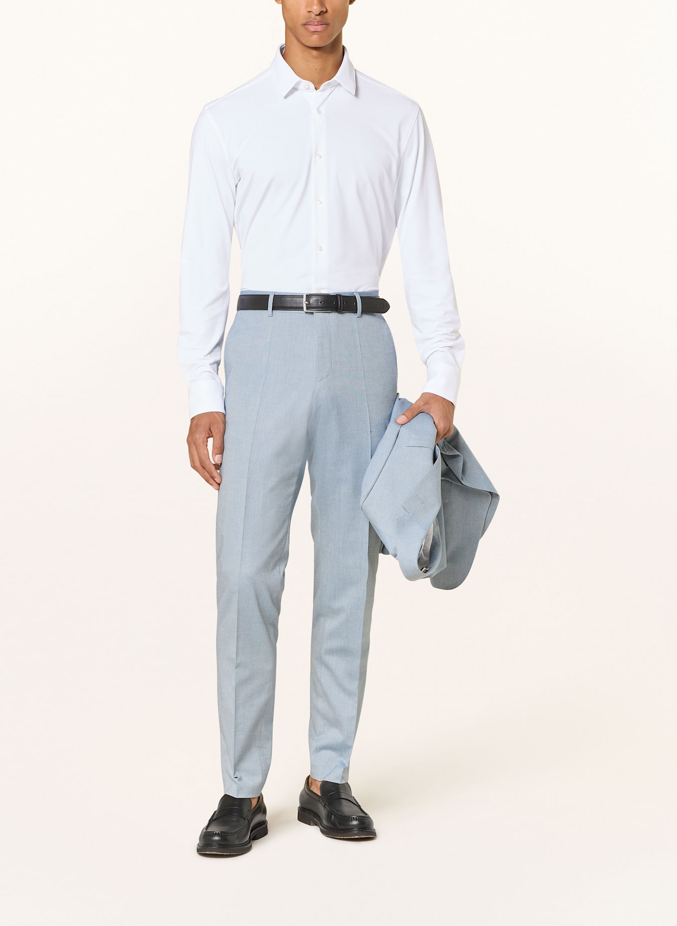 BOSS Hemd HANK Slim Fit mit extralangem Arm: WEISS