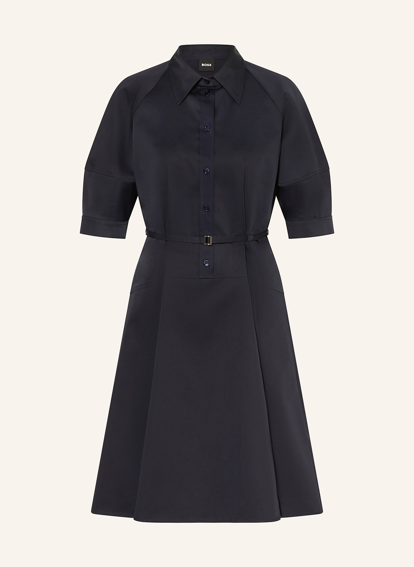 BOSS Hemdblusenkleid DELAURENA mit 3/4-Arm: DUNKELBLAU