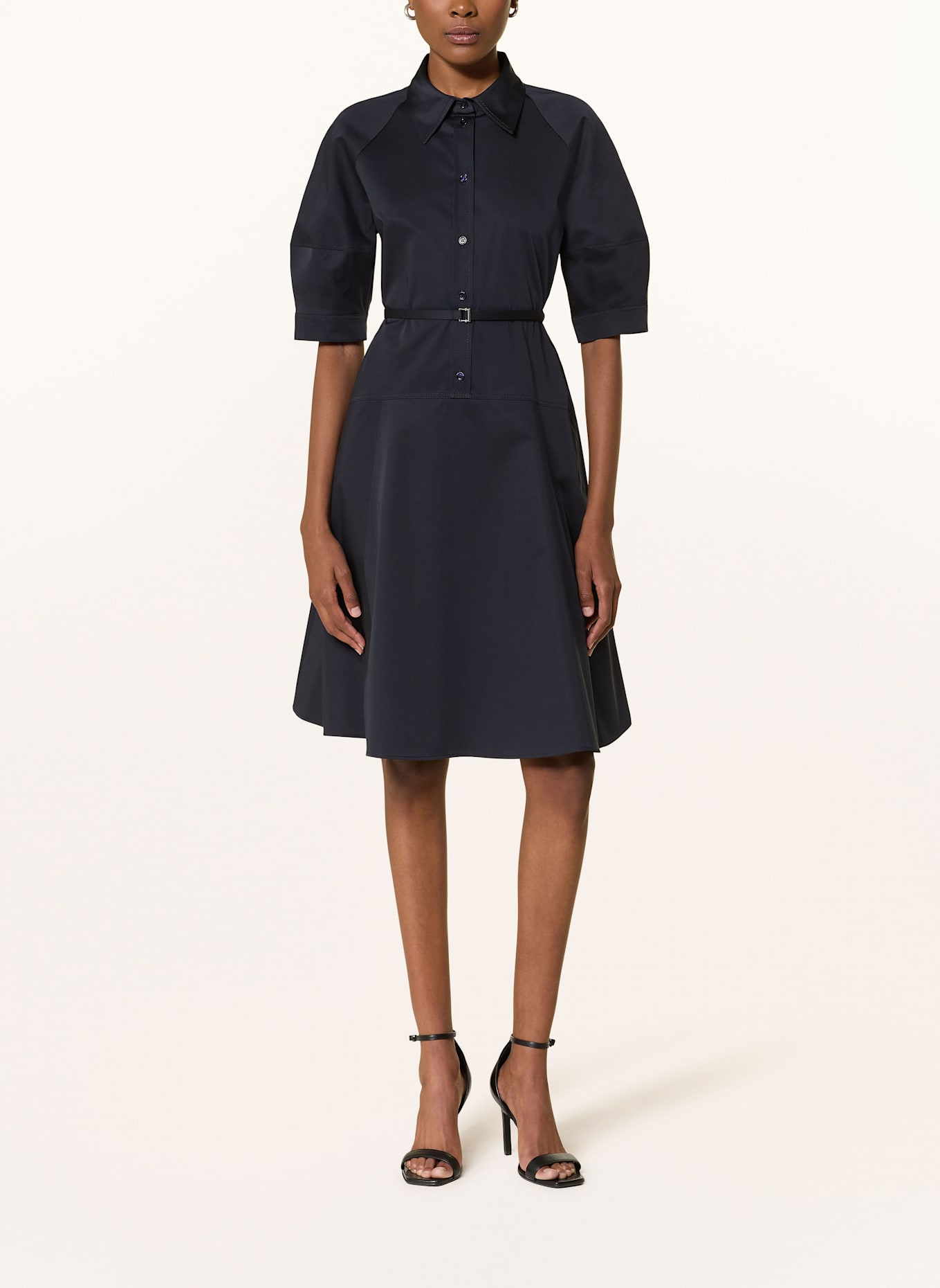 BOSS Hemdblusenkleid DELAURENA mit 3/4-Arm: DUNKELBLAU