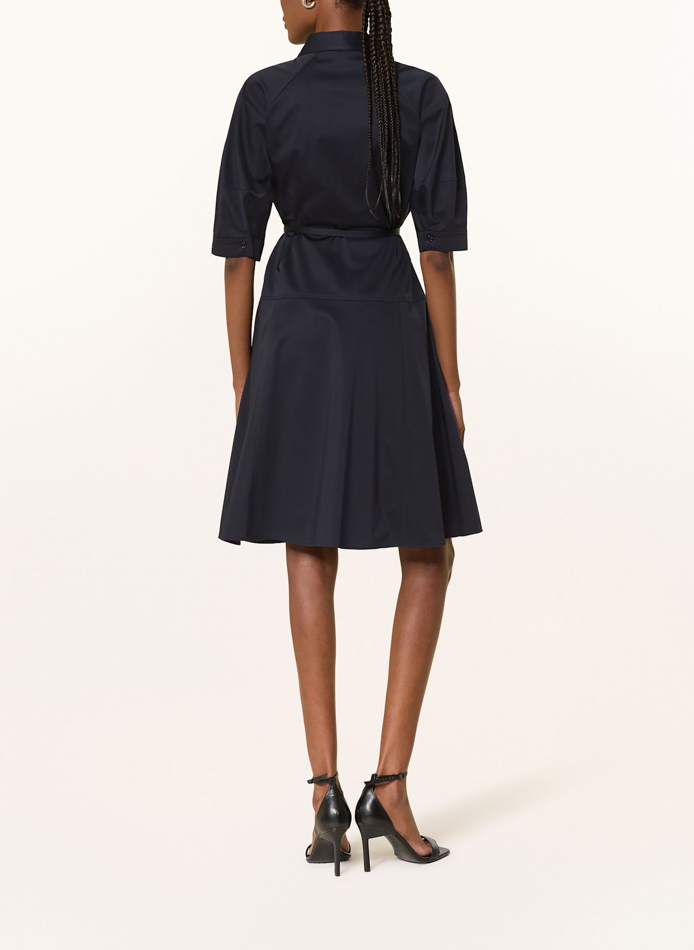 BOSS Hemdblusenkleid DELAURENA mit 3/4-Arm: DUNKELBLAU