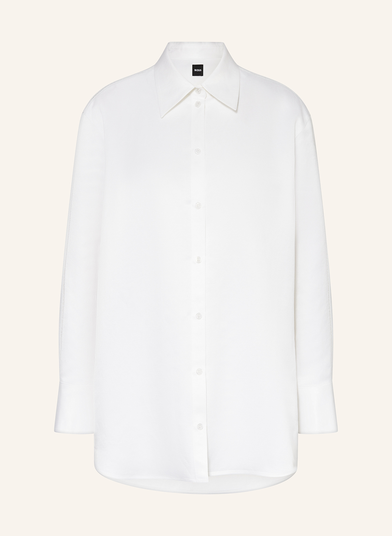 BOSS BELINI shirt blouse with linen: CREAM