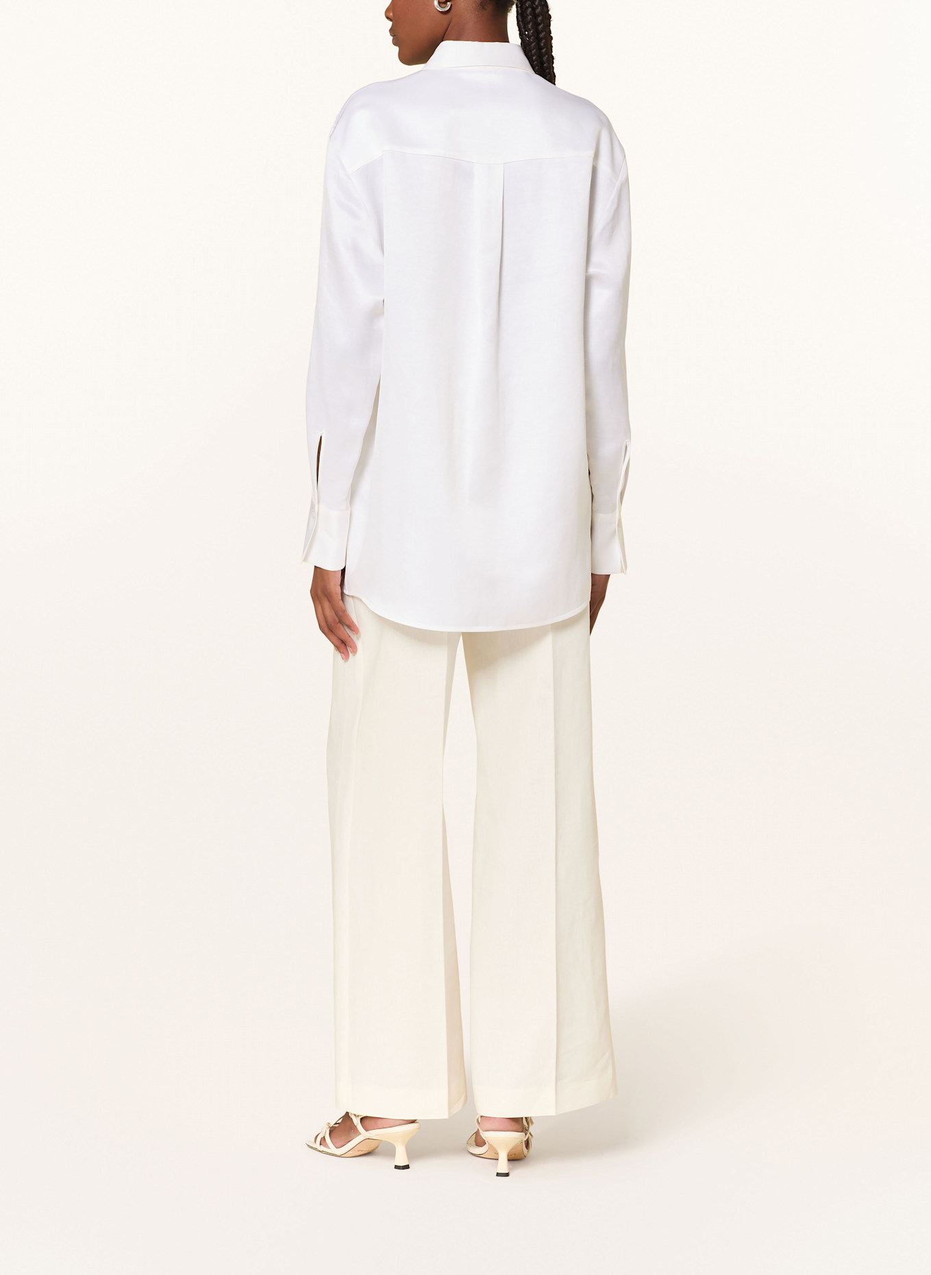 BOSS BELINI shirt blouse with linen: CREAM