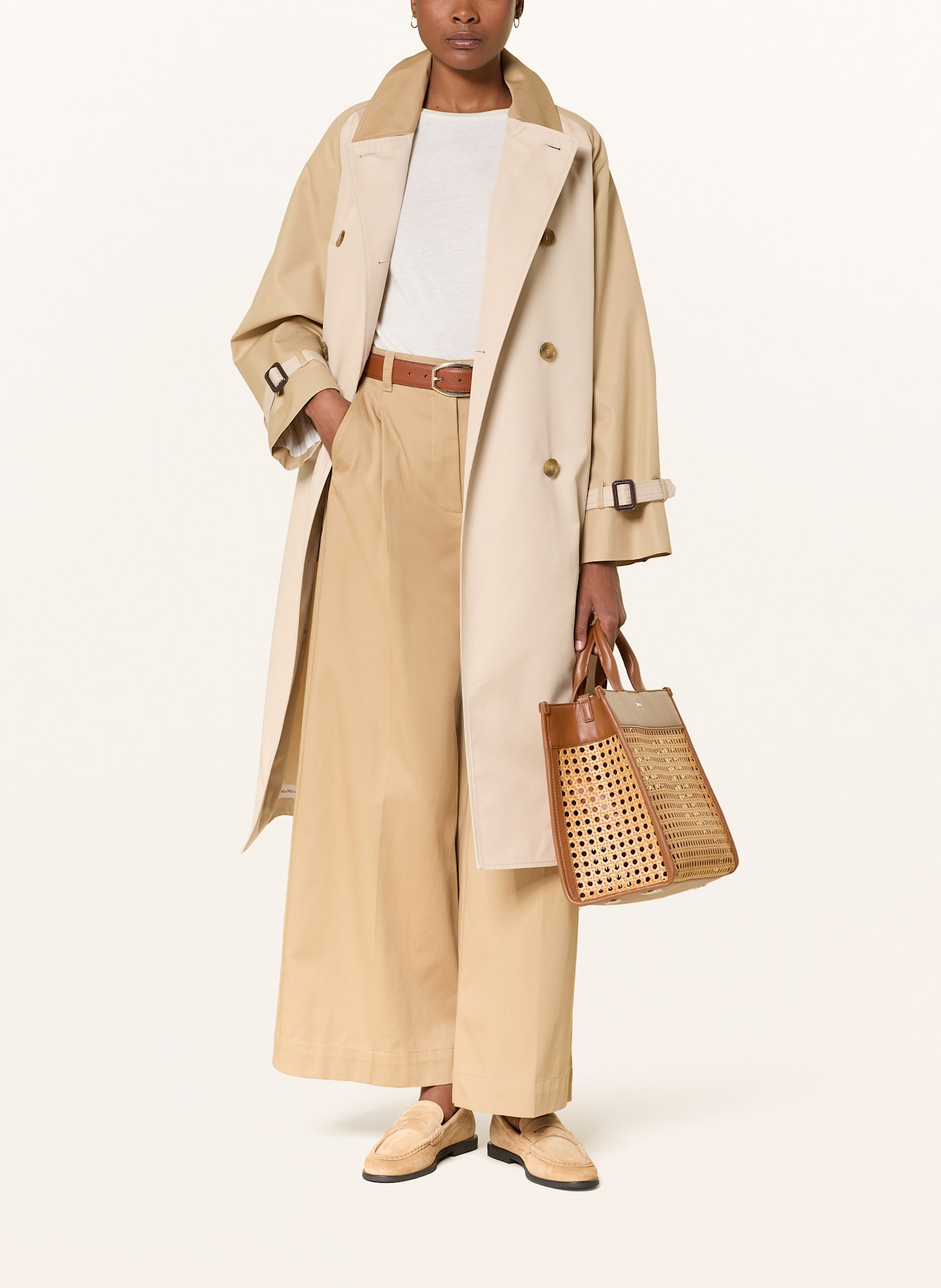 BOSS Handtasche SANDY TOTE SPU mit Pouch: BEIGE/ BRAUN