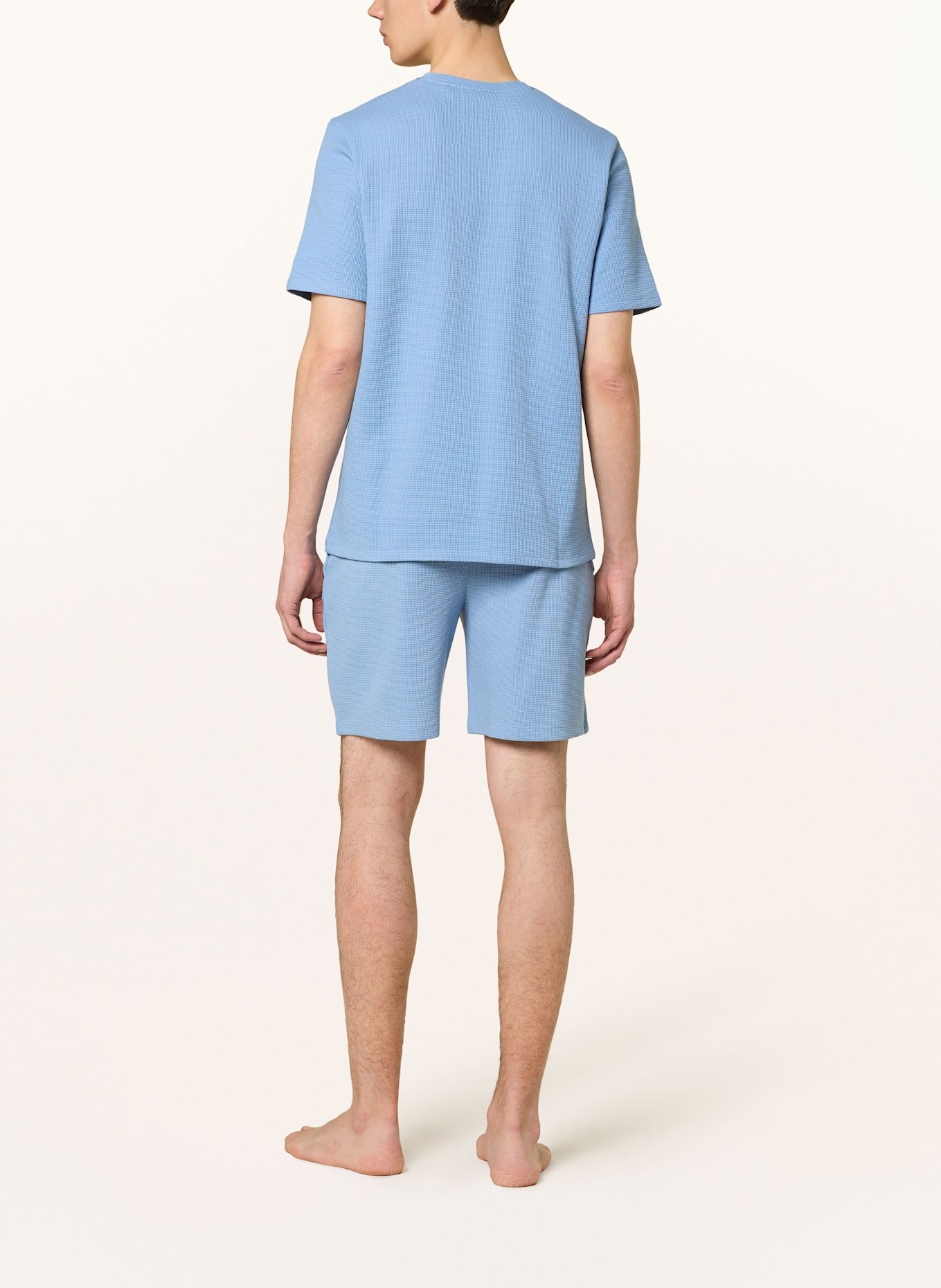 BOSS Pyžamové tričko: TMAVĚ MODRÁ