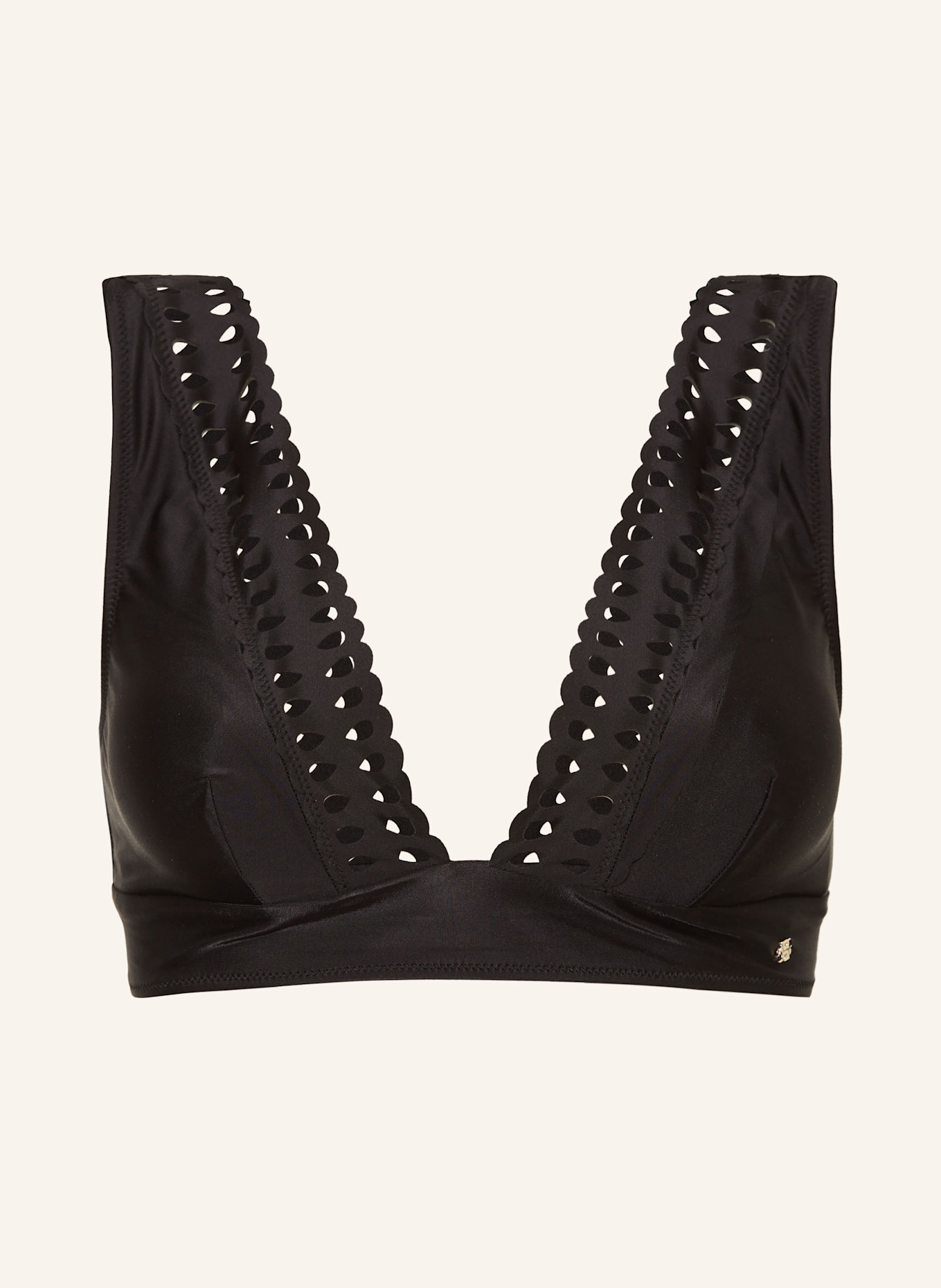 BOSS Bralette-Bikini-Top EYELET mit UV-Schutz 50+: SCHWARZ