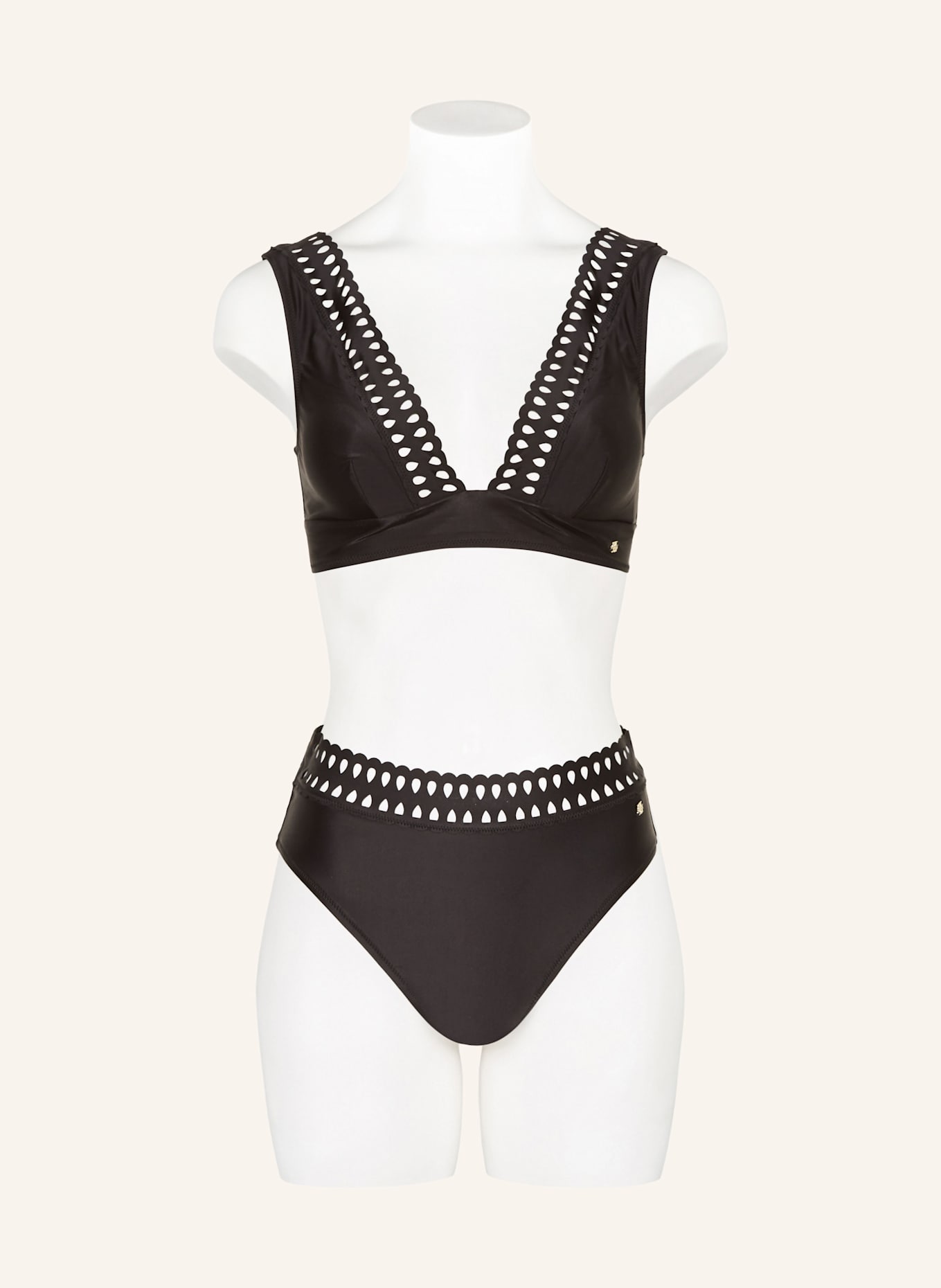 BOSS Bralette-Bikini-Top EYELET mit UV-Schutz 50+: SCHWARZ