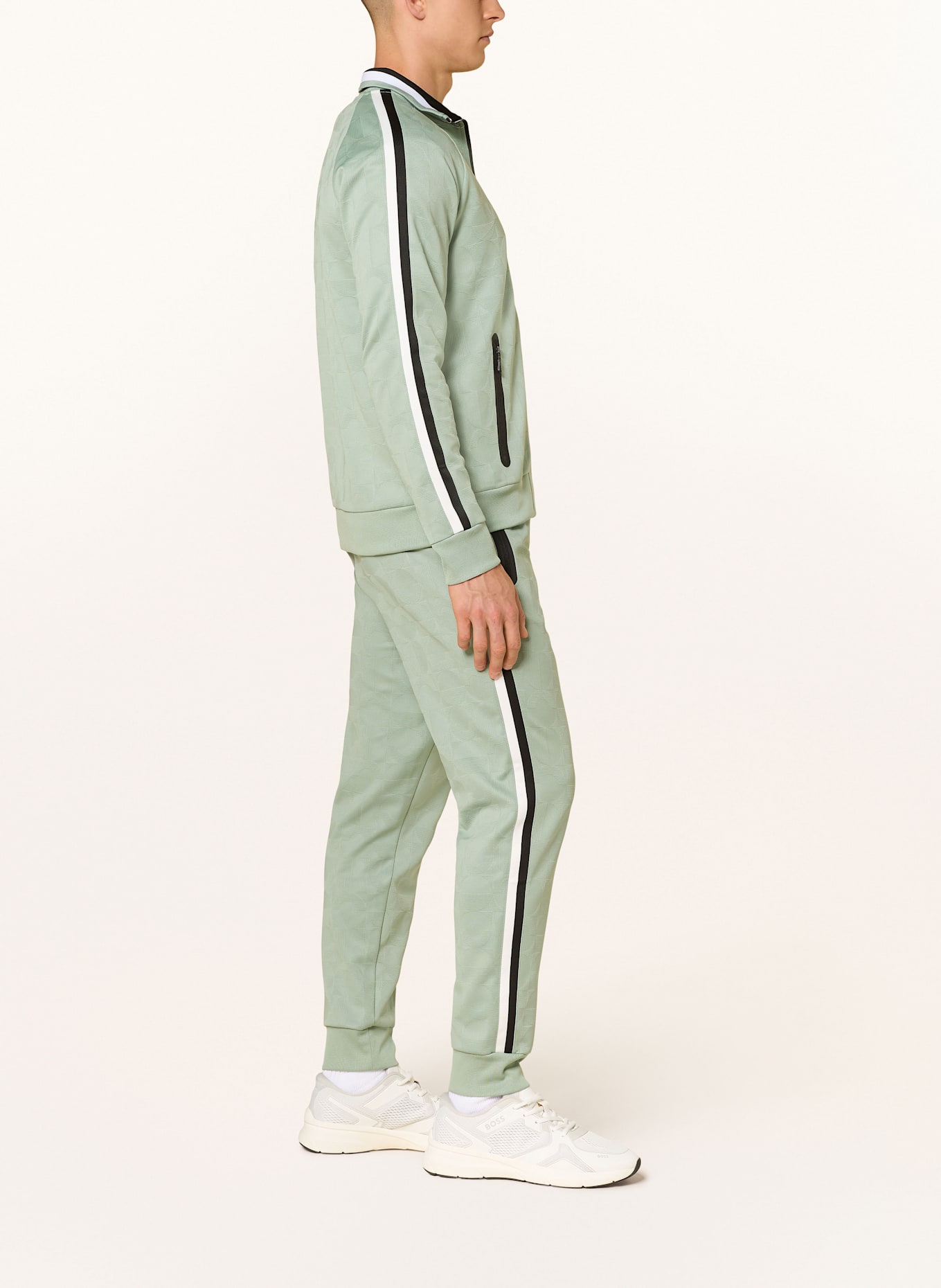 BOSS Sweatpants HOVER Relaxed Fit: LIGHT GREEN / WHITE / BLACK