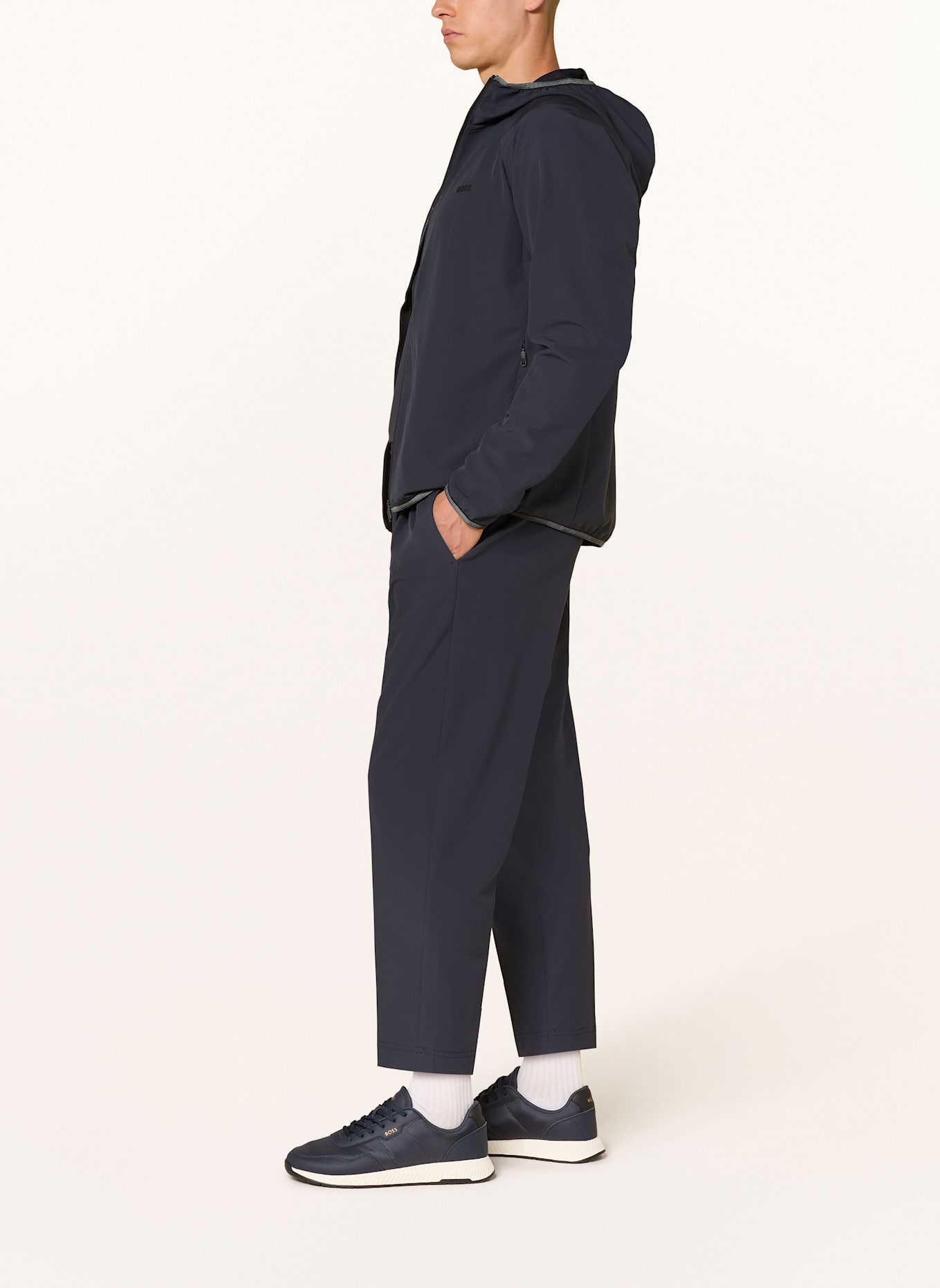 BOSS Chino T_CONVERT-PLEAT Tapered Fit: DUNKELBLAU