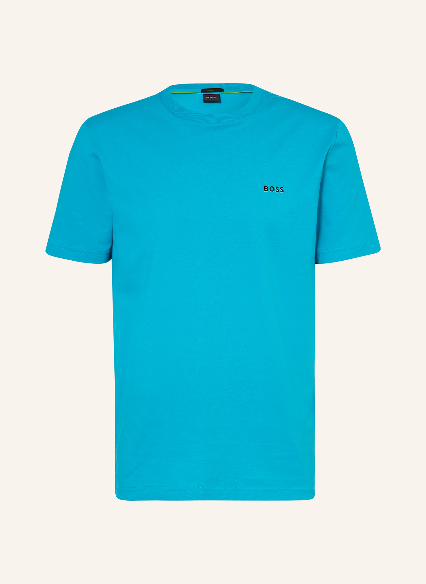 BOSS T-shirt TEE: JASKRAWY TURKUSOWY