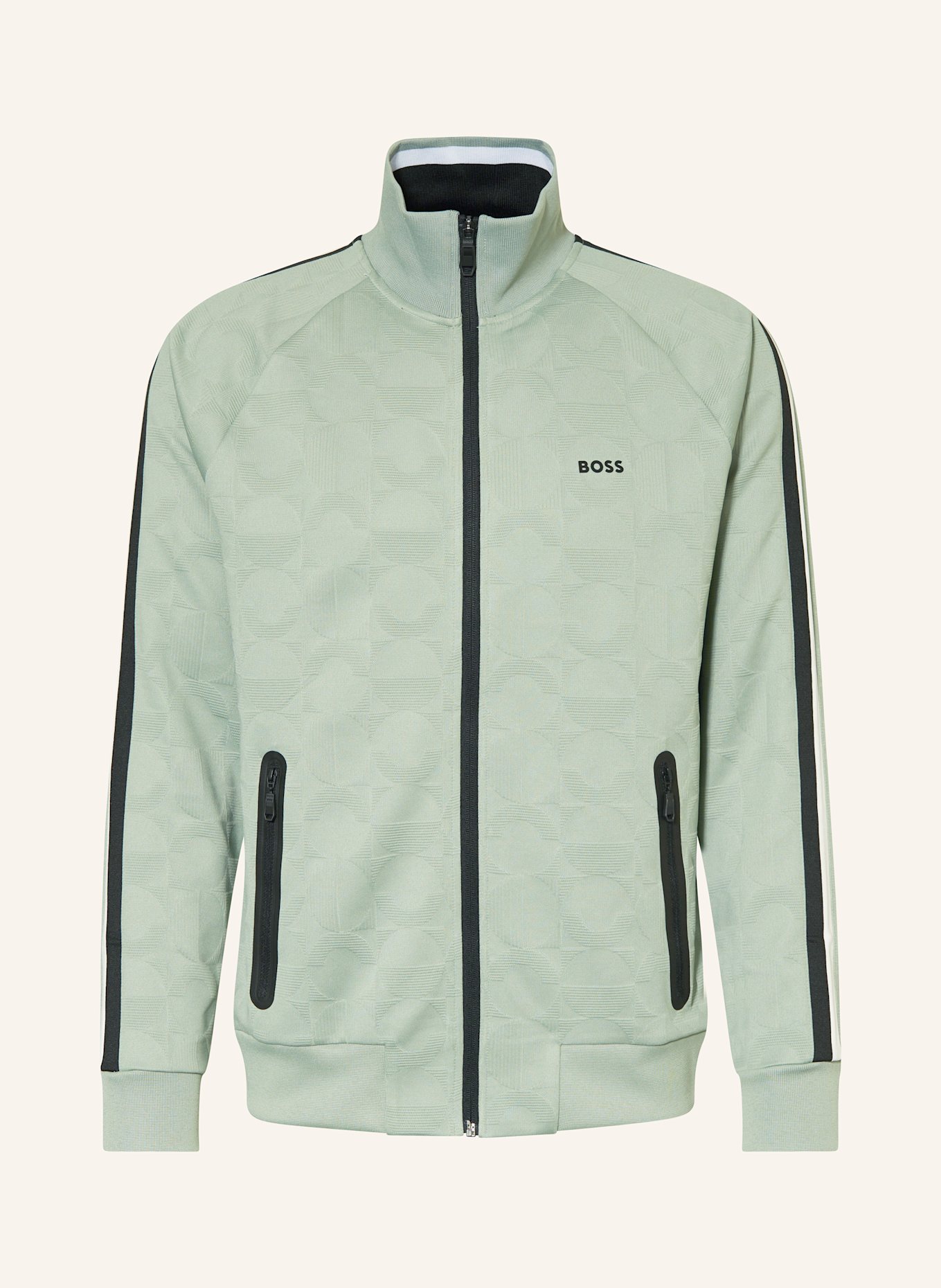 BOSS Sweatjacke SKARLEY mit Galonstreifen: HELLGRÜN