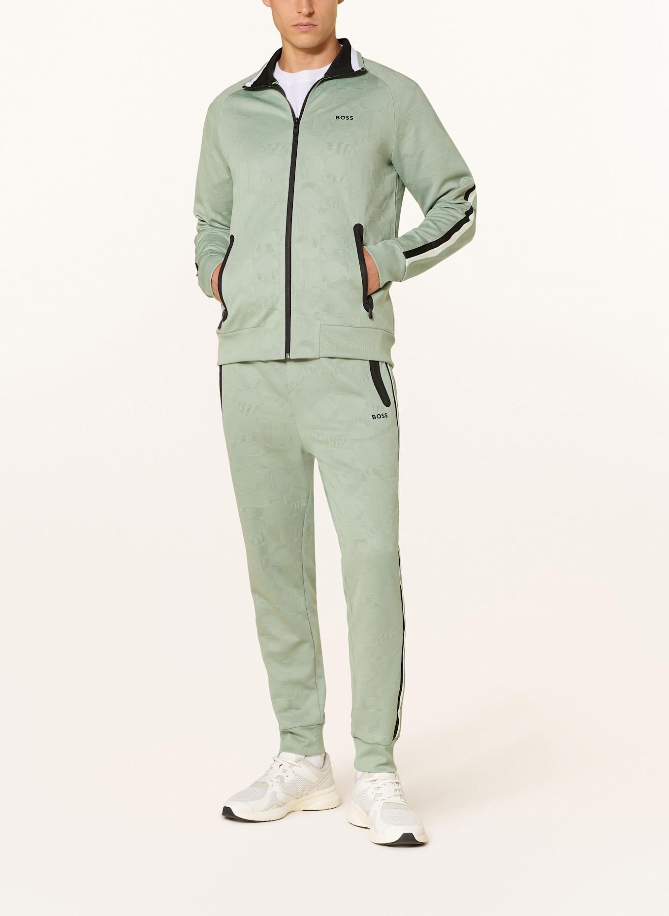BOSS Sweatjacke SKARLEY mit Galonstreifen: HELLGRÜN