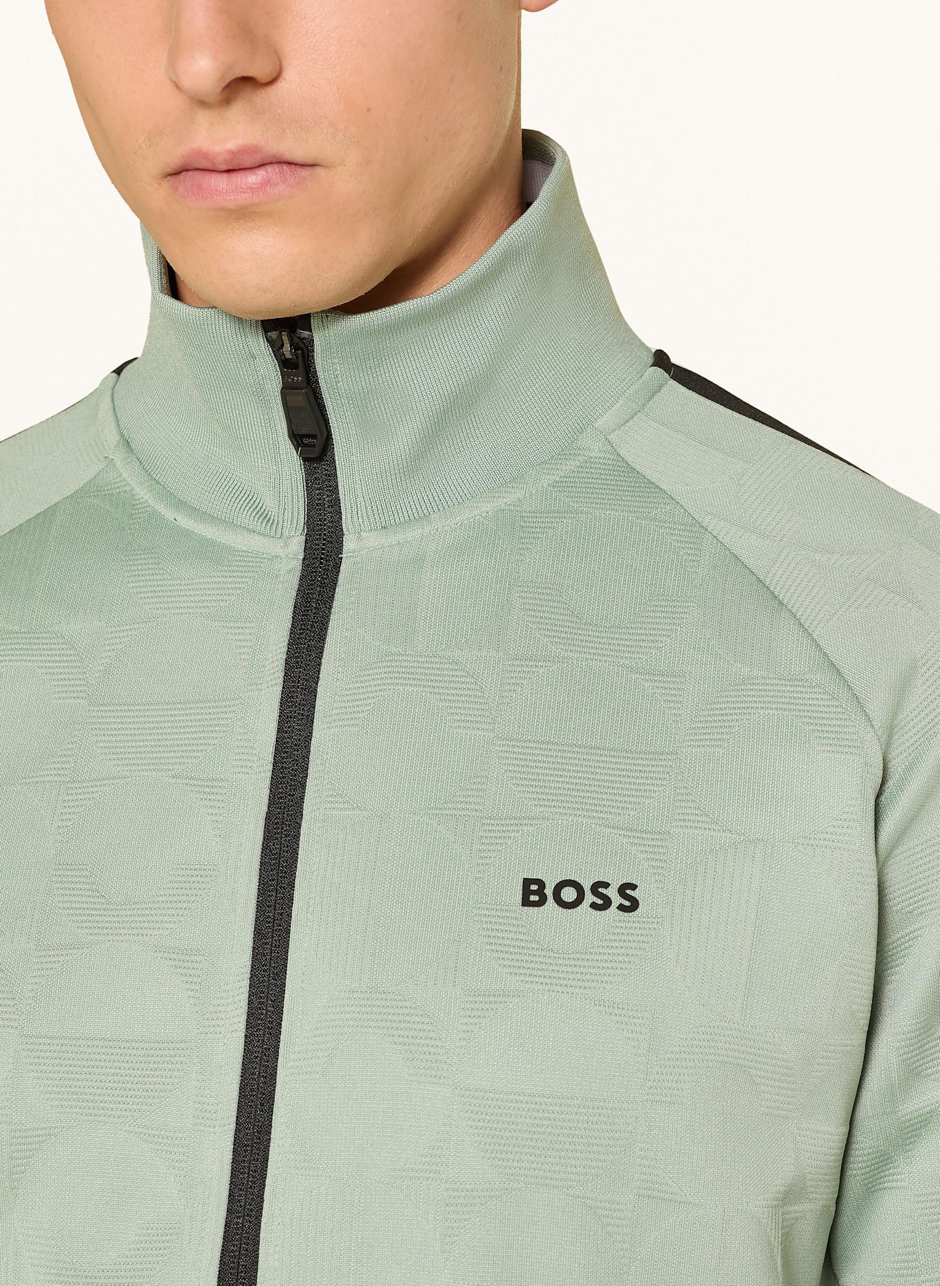 BOSS Sweatjacke SKARLEY mit Galonstreifen: HELLGRÜN