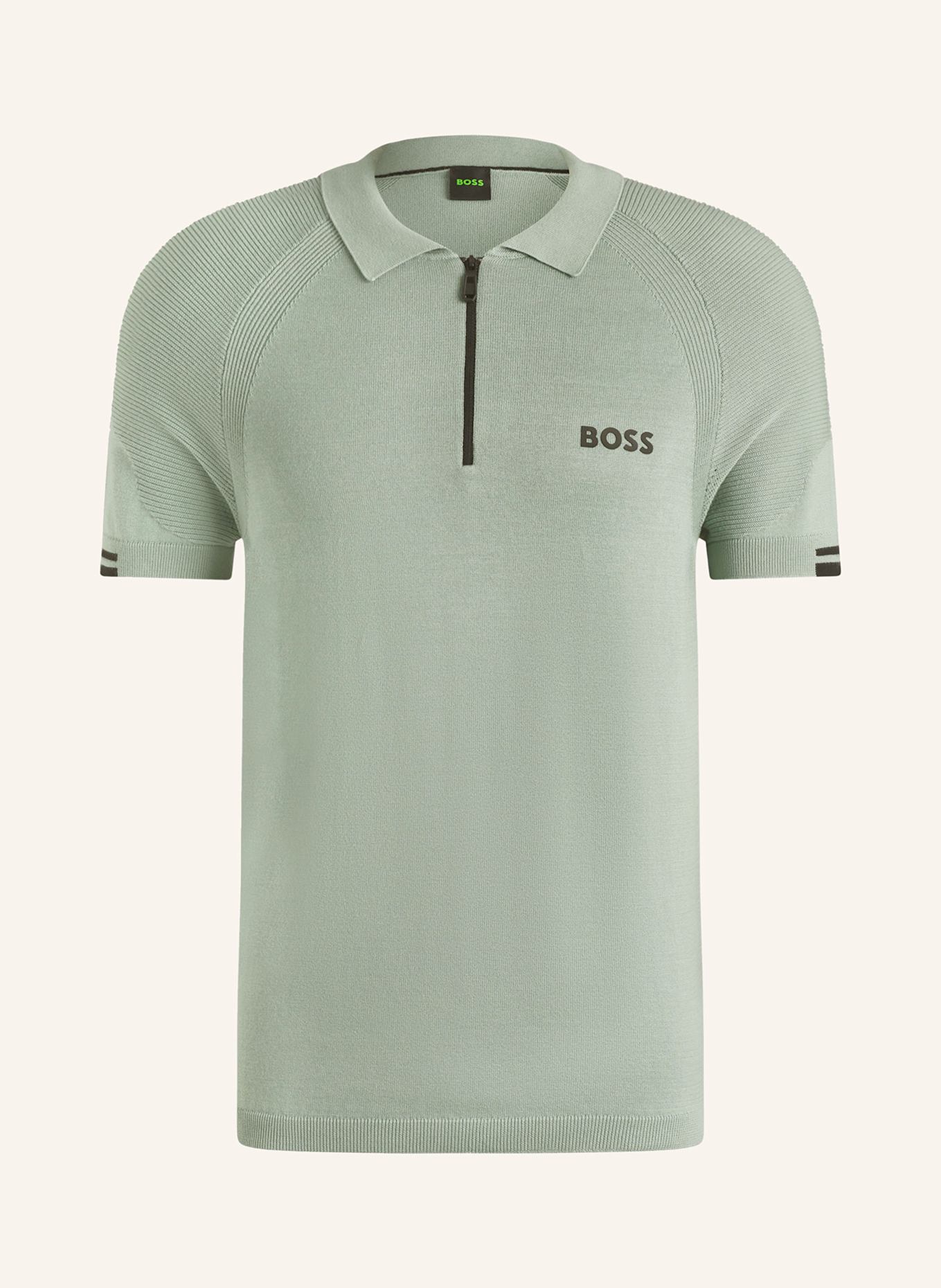 BOSS Strick-Poloshirt PERFORM-MAX: HELLGRÜN
