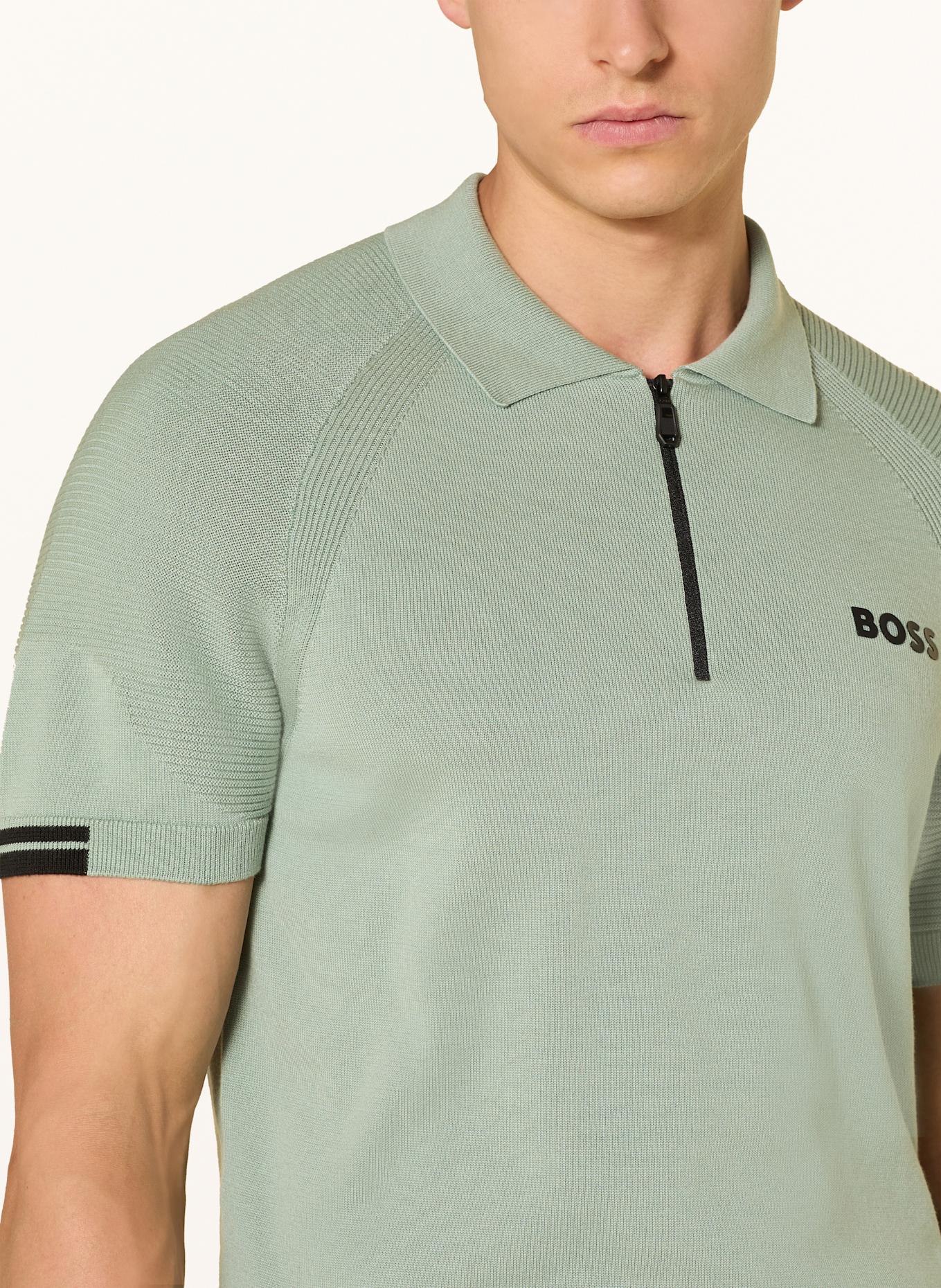 BOSS Strick-Poloshirt PERFORM-MAX: HELLGRÜN