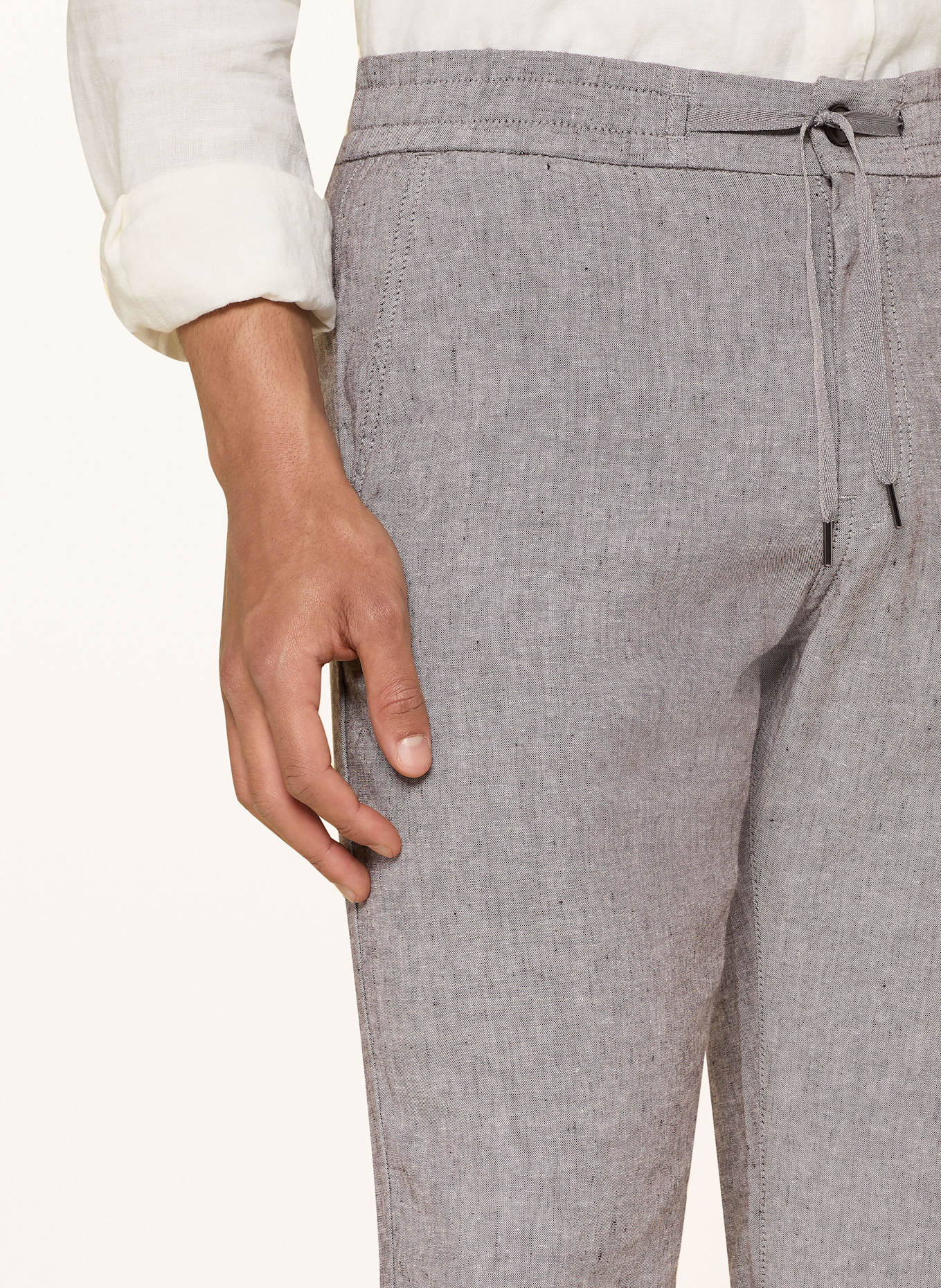 BOSS Hose SANDERSON Straight Fit mit Leinen: TAUPE