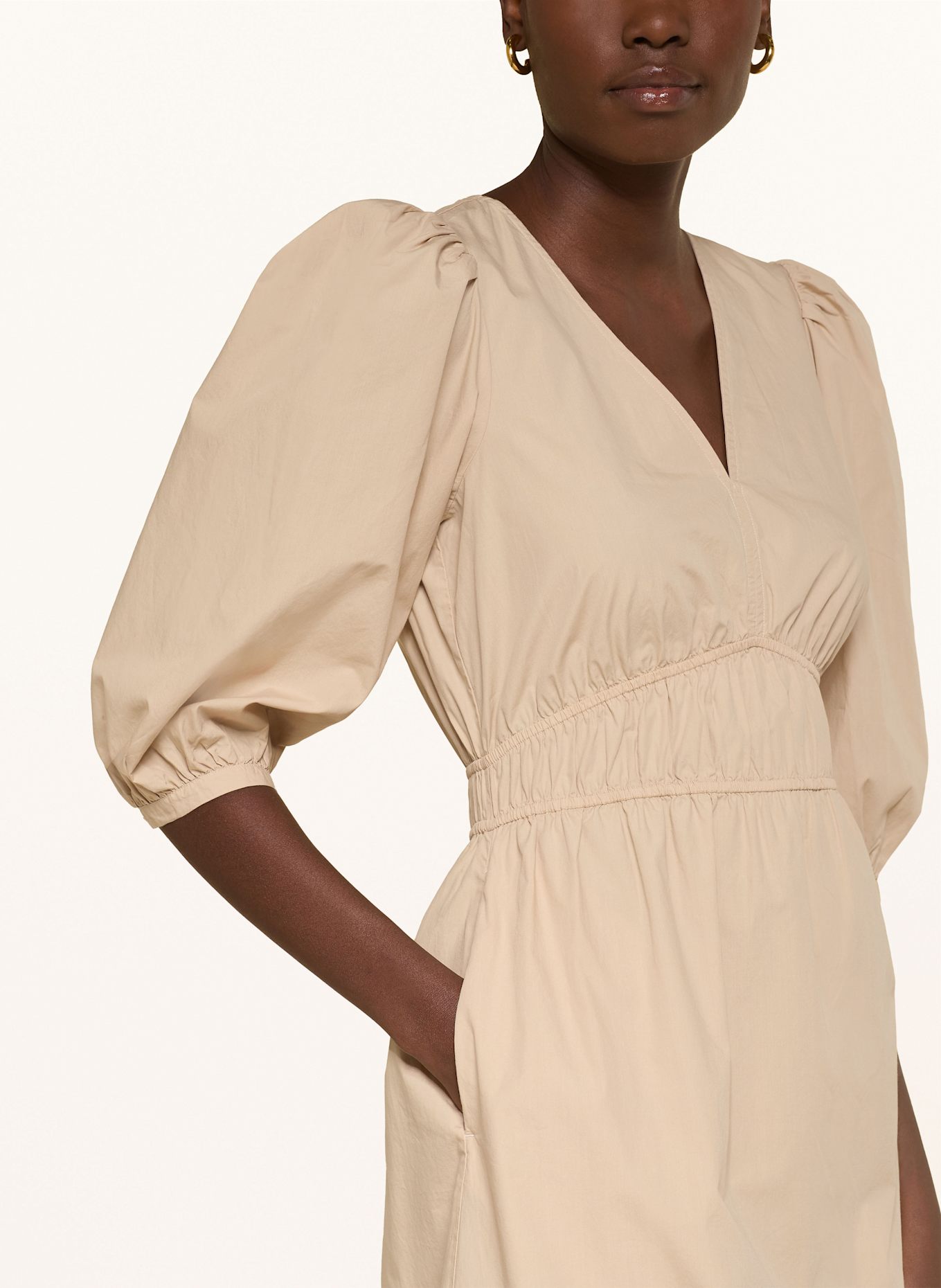 BOSS Kleid DEZZAN mit 3/4-Arm: HELLBRAUN