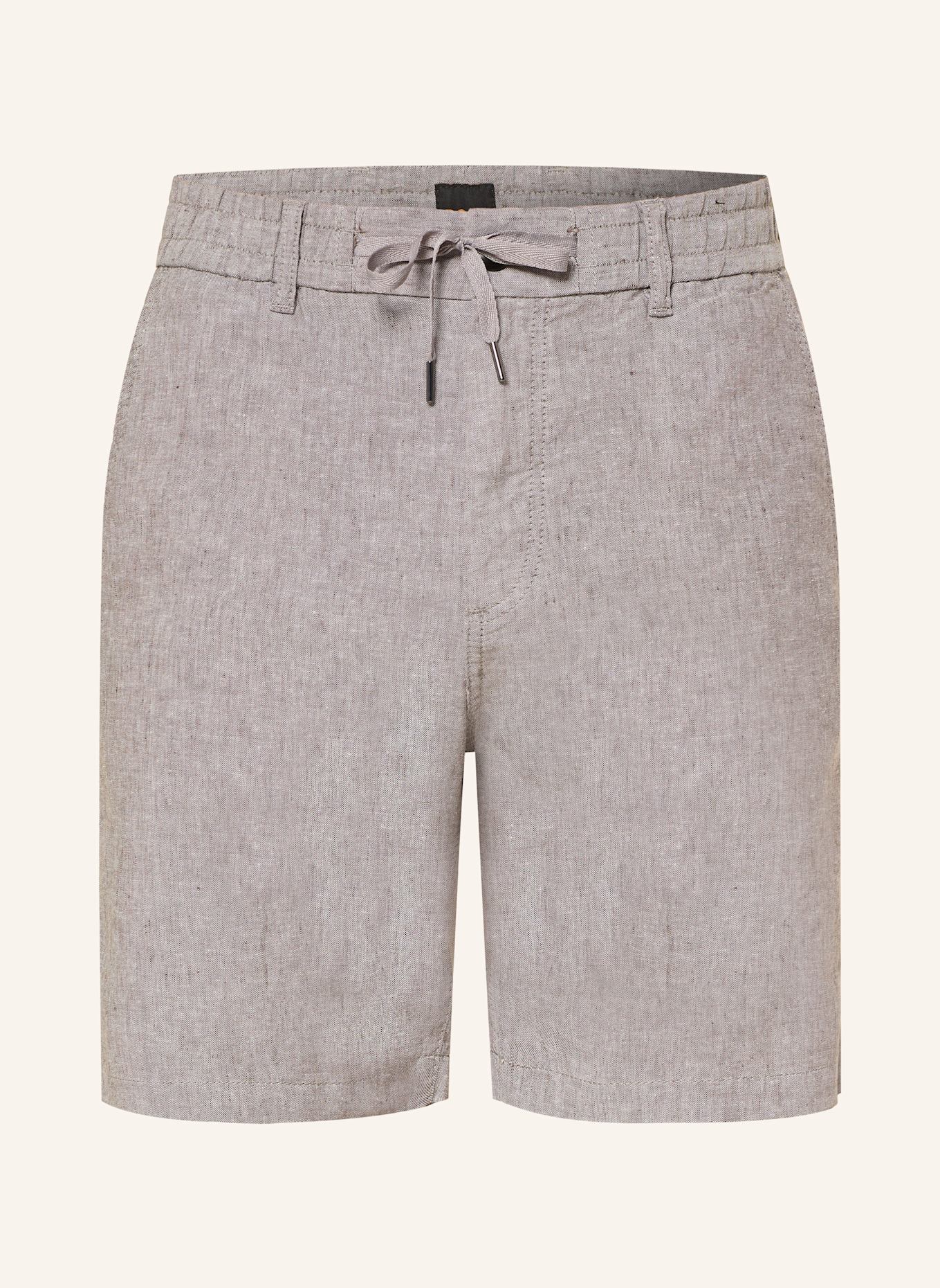BOSS Chinoshorts Tapered Fit mit Leinen: TAUPE