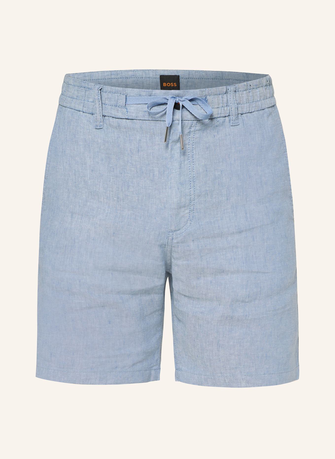 BOSS Chinoshorts Tapered Fit mit Leinen: BLAUGRAU