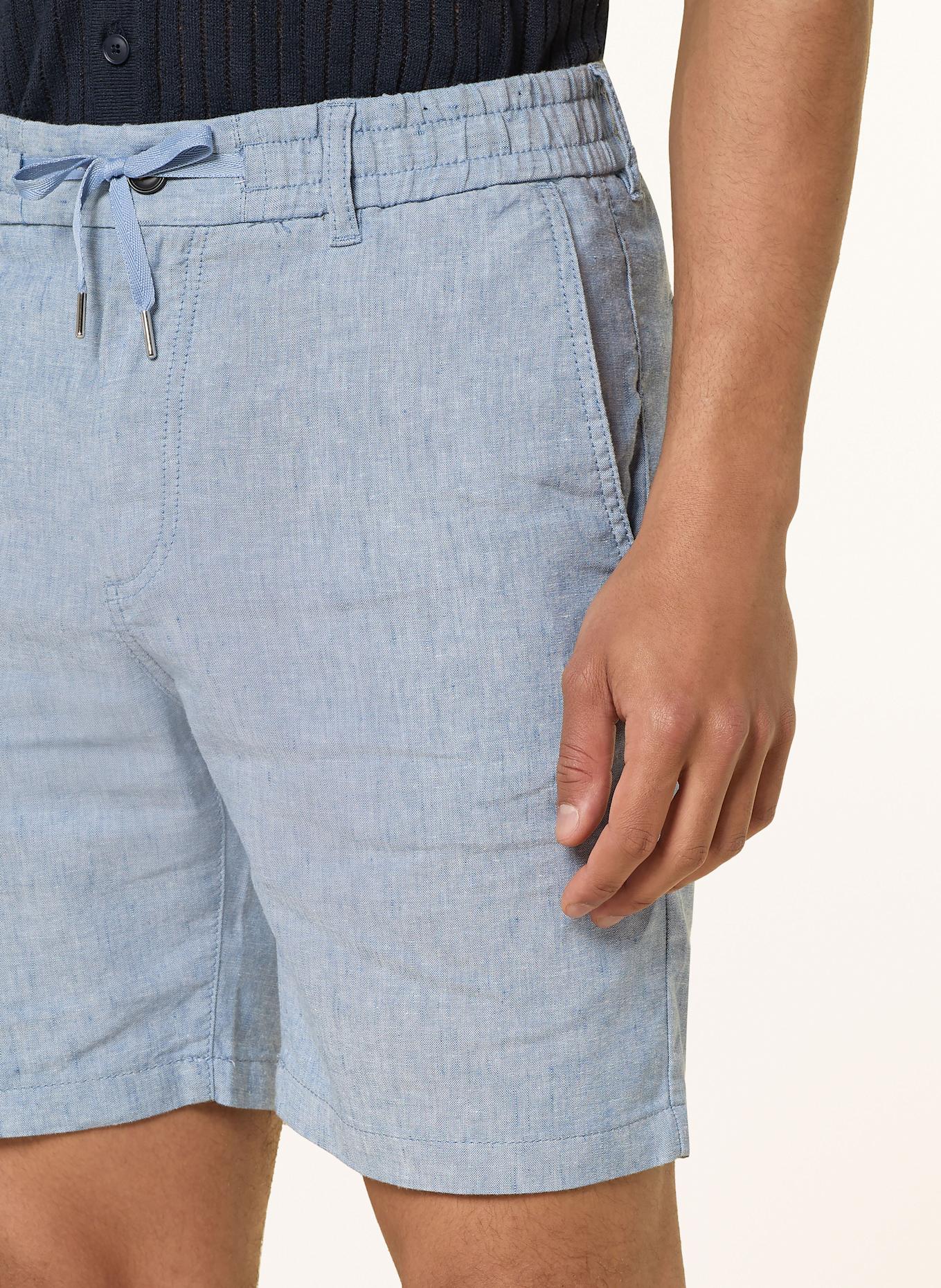 BOSS Chinoshorts Tapered Fit mit Leinen: BLAUGRAU