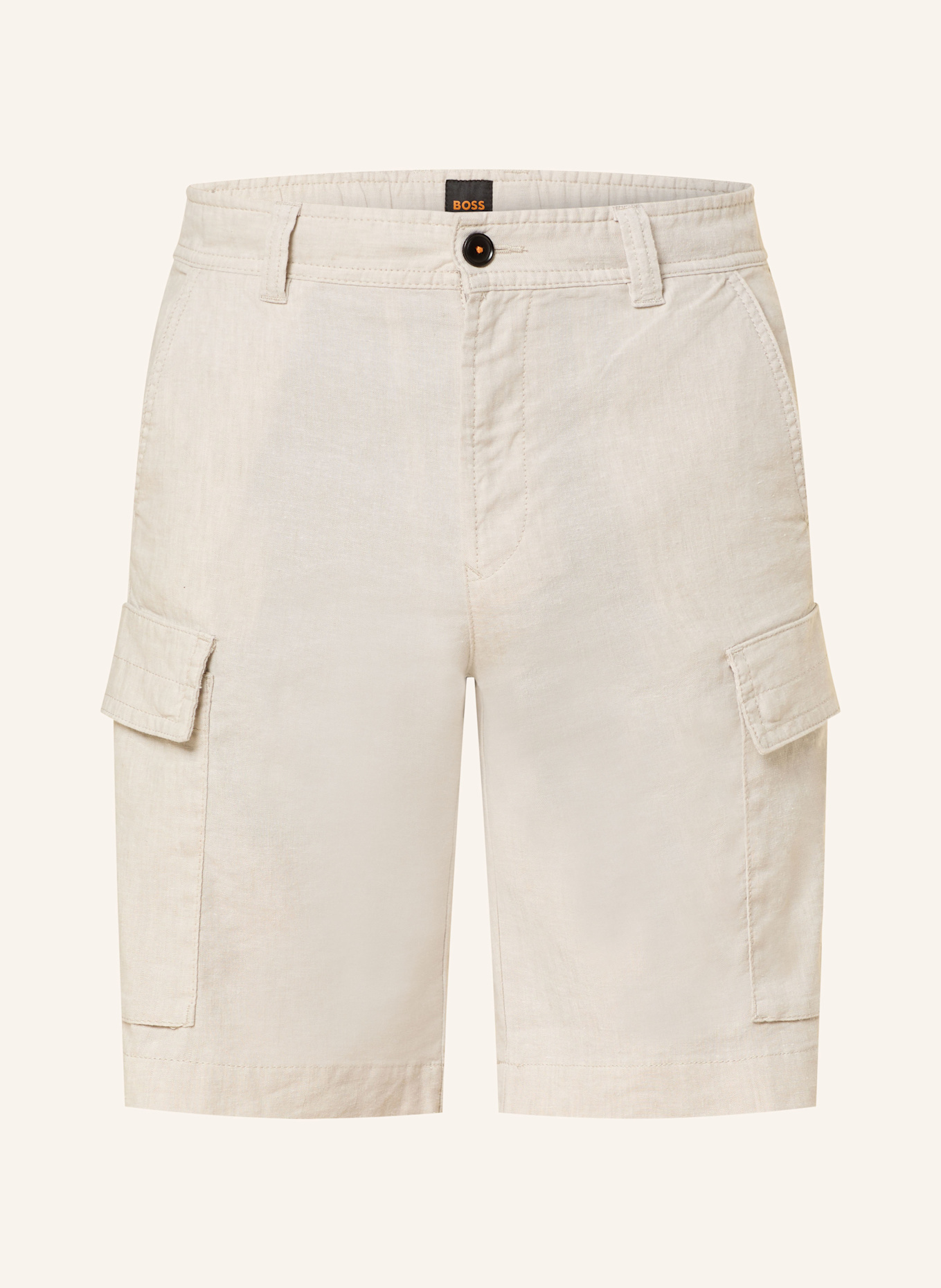 BOSS Cargoshorts SISLA Relaxed Fit mit Leinen: HELLGRAU