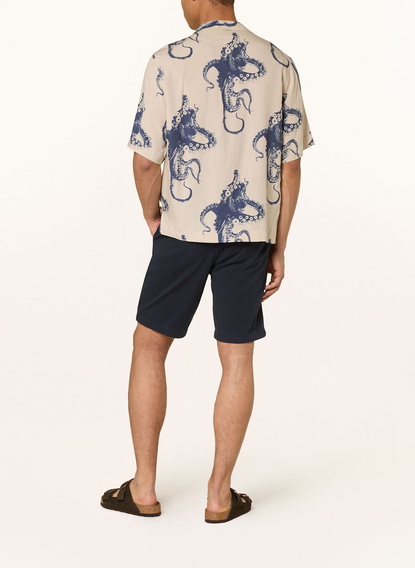 BOSS Resorthemd LAPISY_M Relaxed Fit: BEIGE/ DUNKELBLAU
