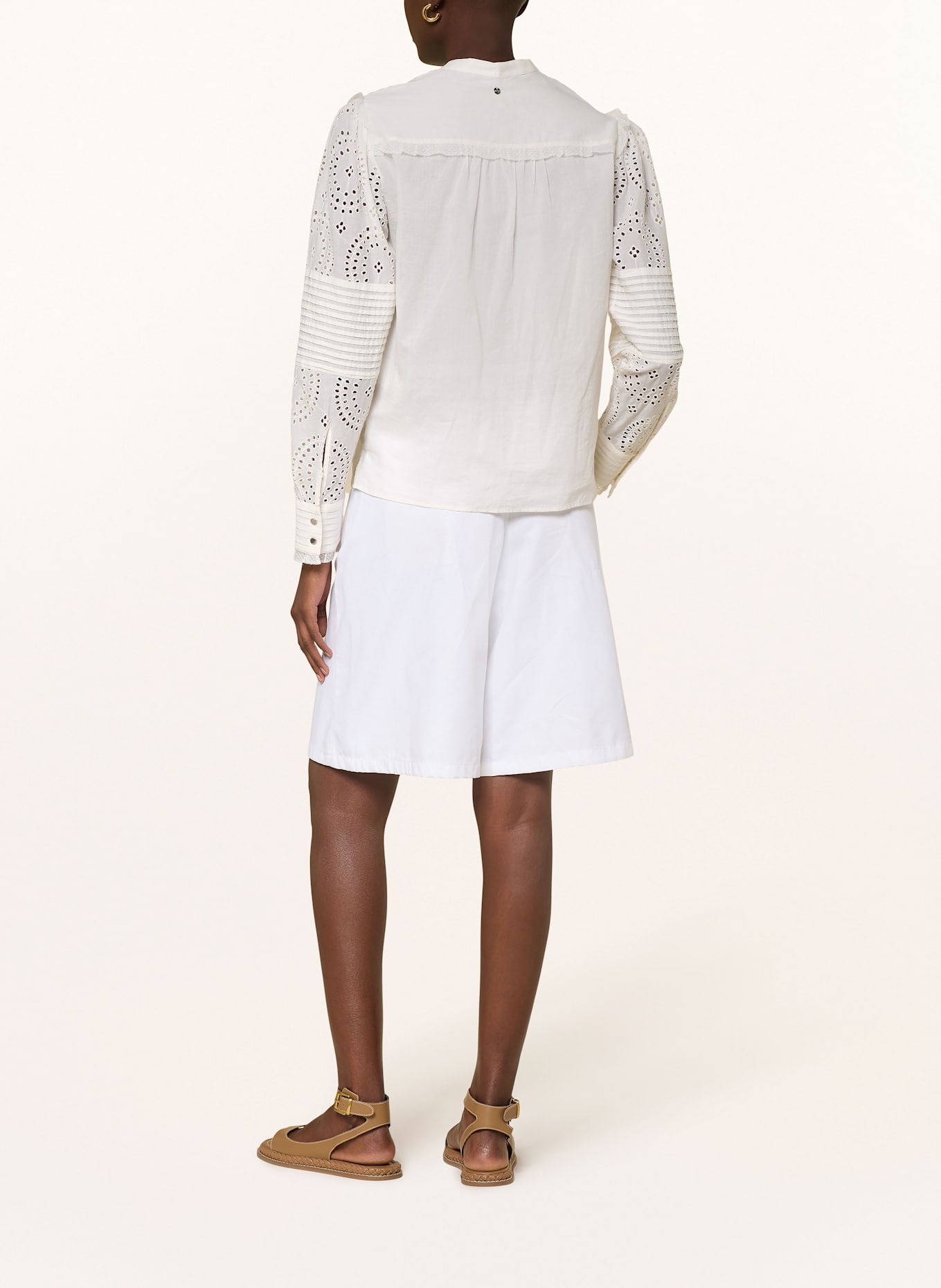 BOSS Bluse BEBRODY mit Lochspitze: WEISS