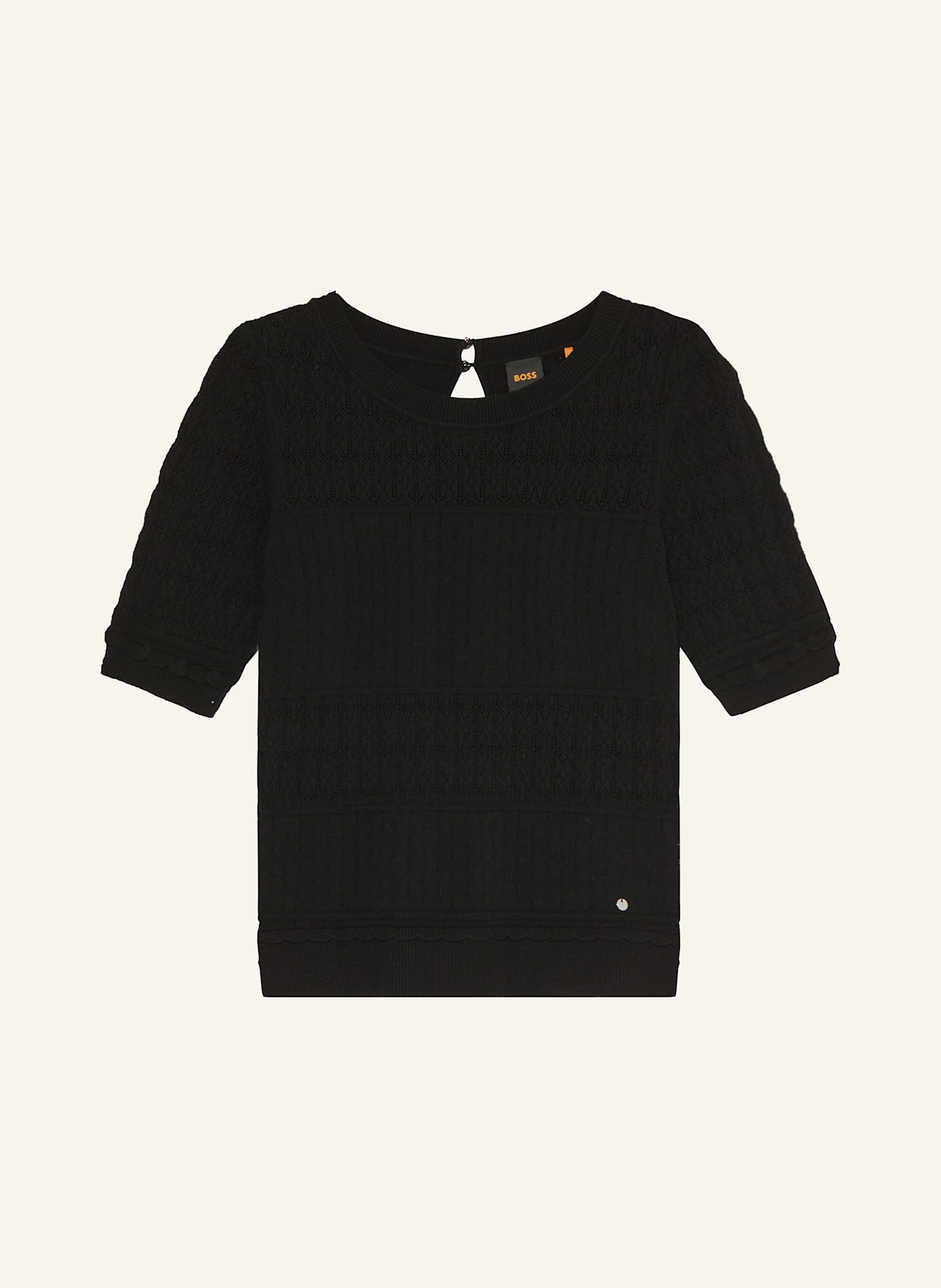 BOSS Pullover FHOENIX mit 3/4-Arm: SCHWARZ