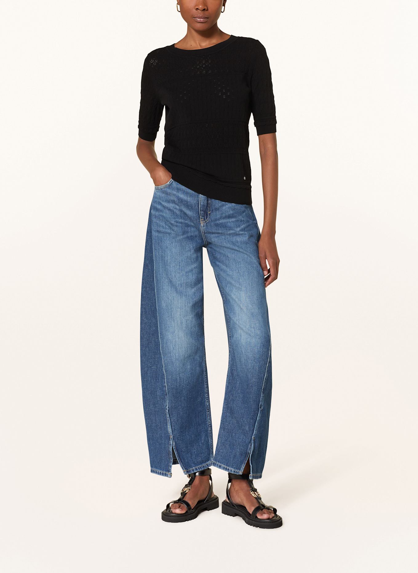 BOSS Pullover FHOENIX mit 3/4-Arm: SCHWARZ