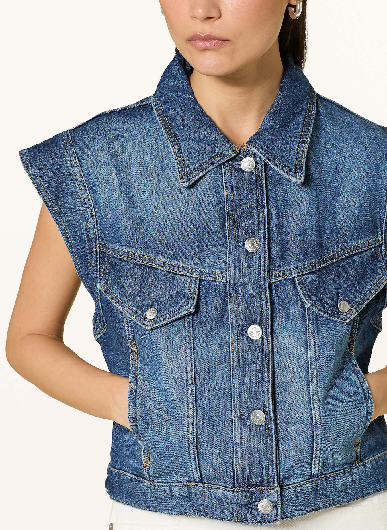 BOSS Denim vest: DARK BLUE