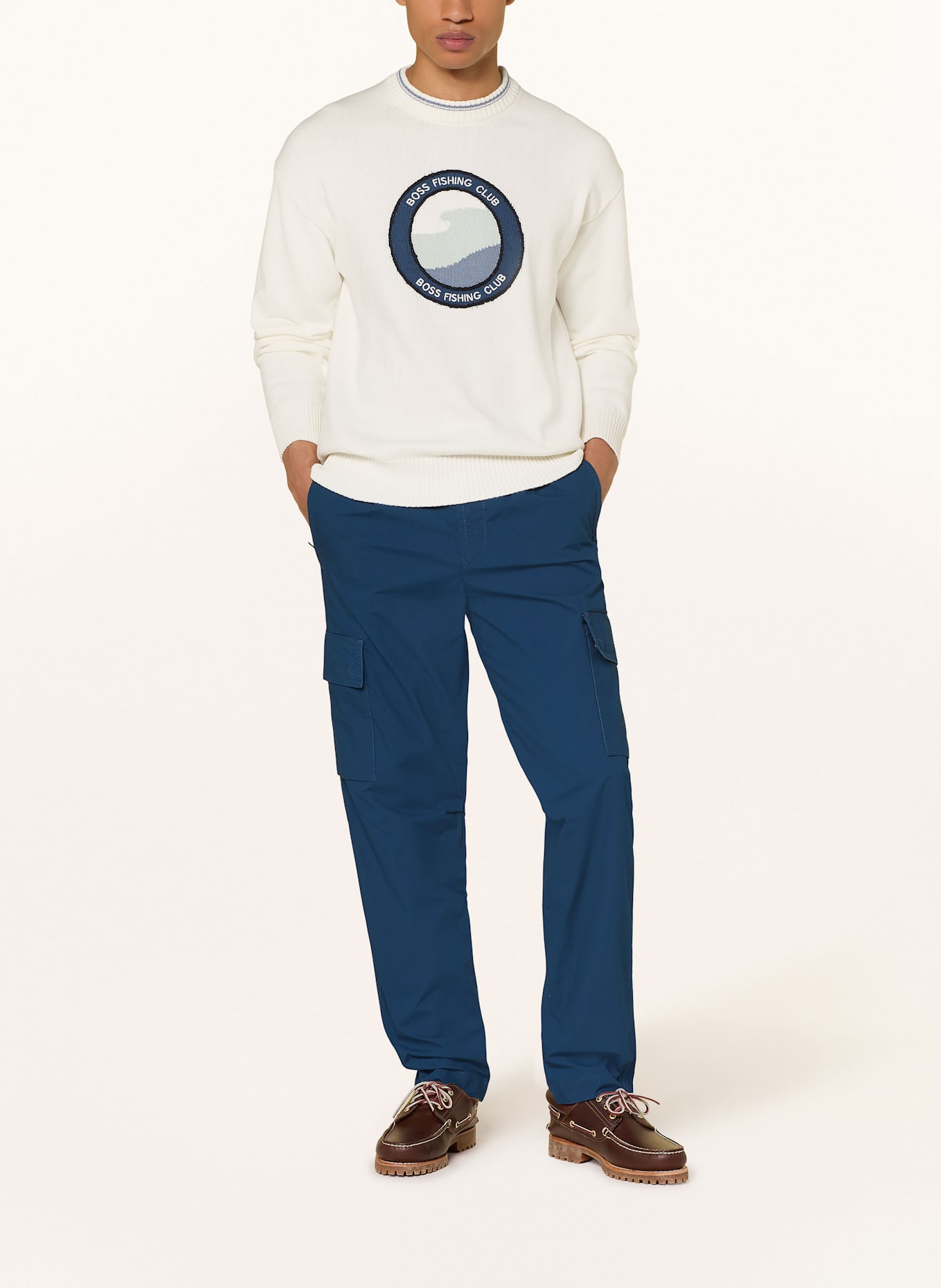BOSS Pullover KLUBFISH: WEISS