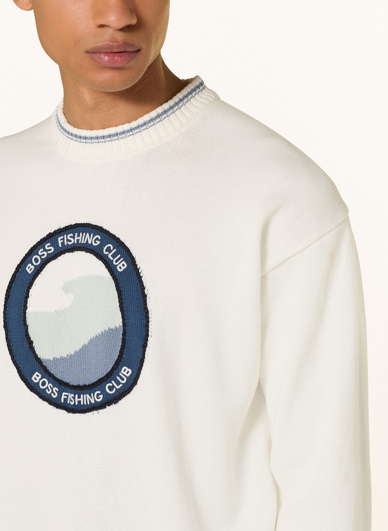 BOSS Pullover KLUBFISH: WEISS