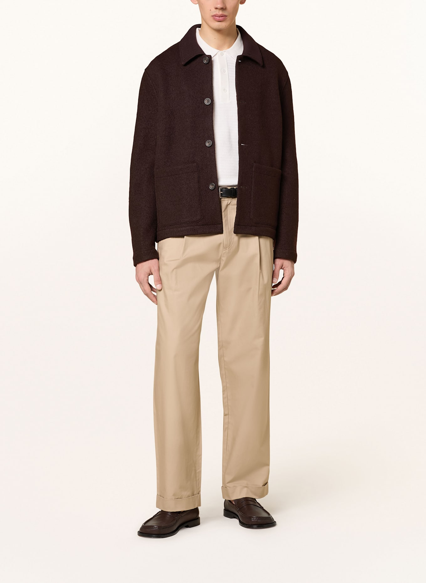 Braun Cos Jacke Wolle COS Overjacket In Dunkelbraun