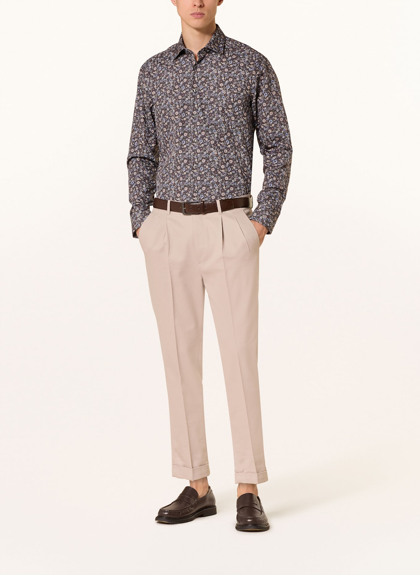 seidensticker Hemd Regular Fit: DUNKELGRÜN / BEIGE / BLAU