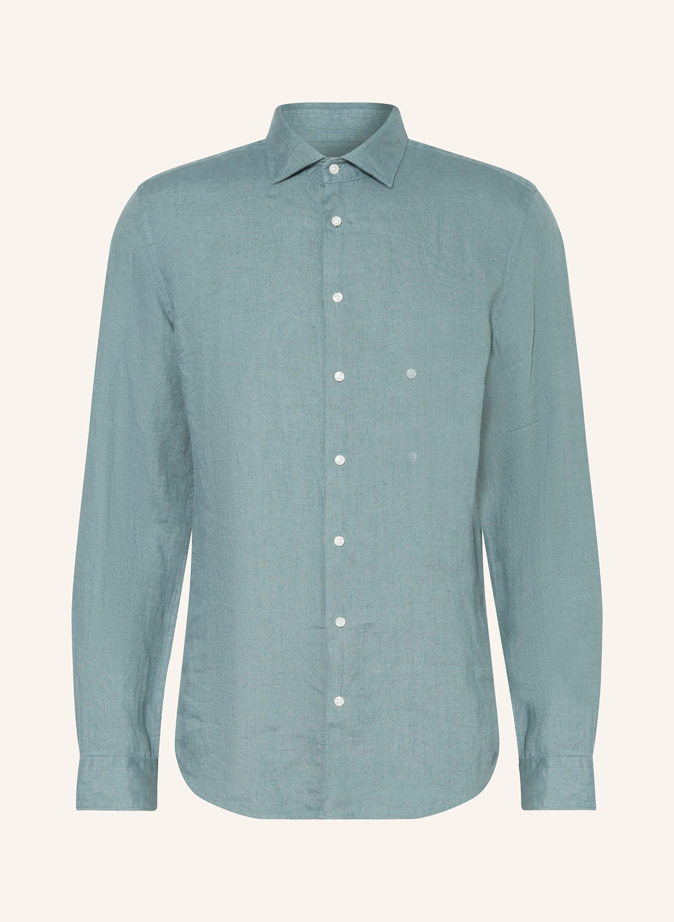 seidensticker Lněná košile Slim Fit: ZELENÁ
