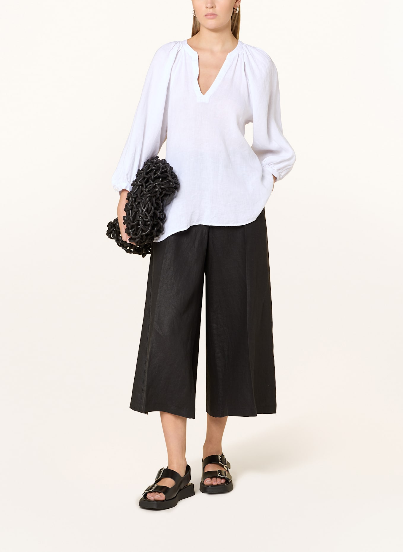 seidensticker Blusentop aus Leinen mit 3/4-Arm: WEISS