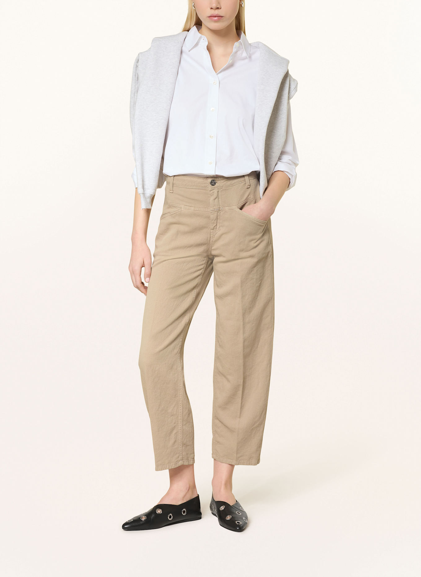 CLOSED 7/8-Hose STOVER-X mit Leinen: BEIGE