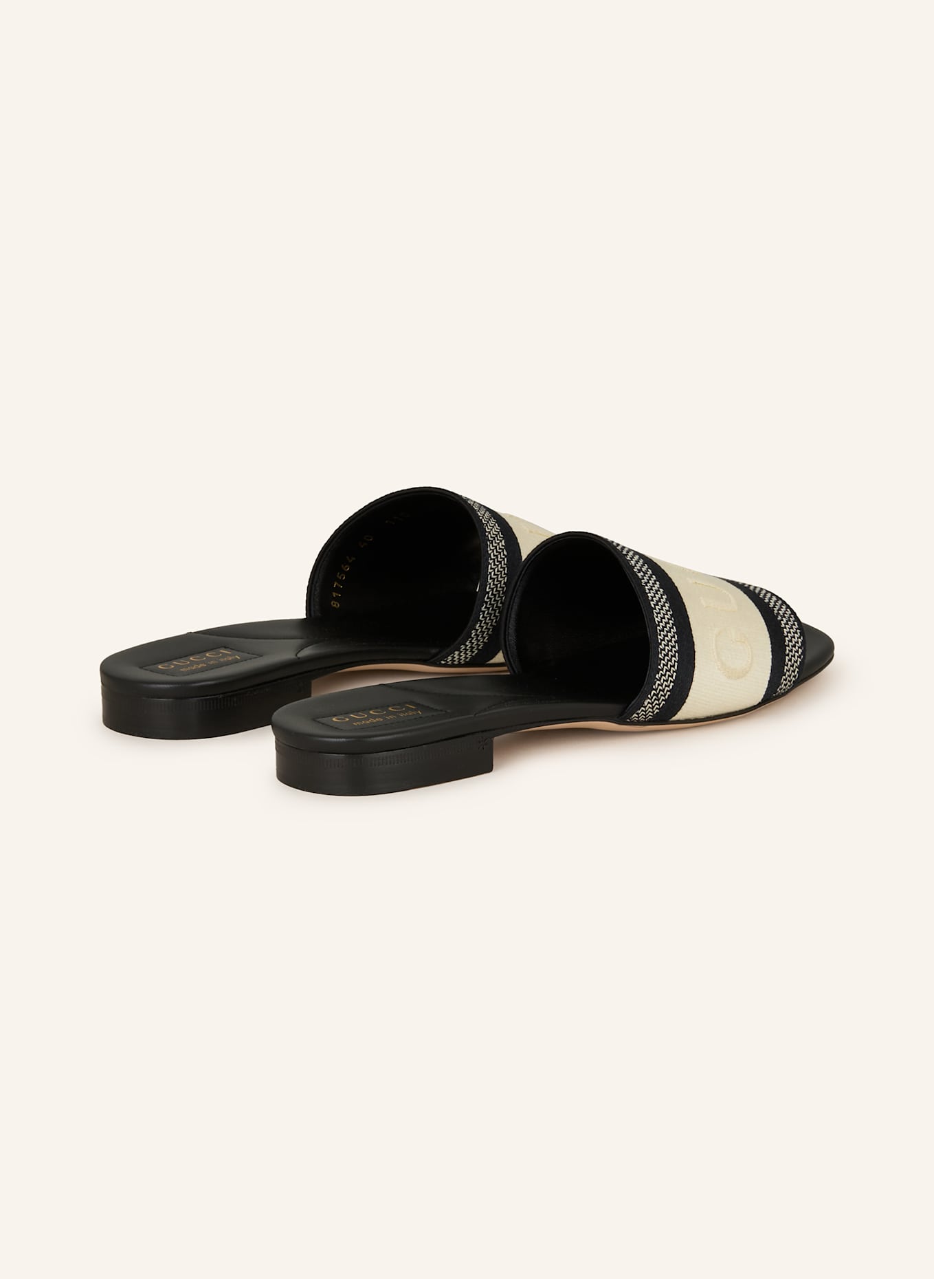 GUCCI Mules: 8843 BLACK-WHITE/BLACK
