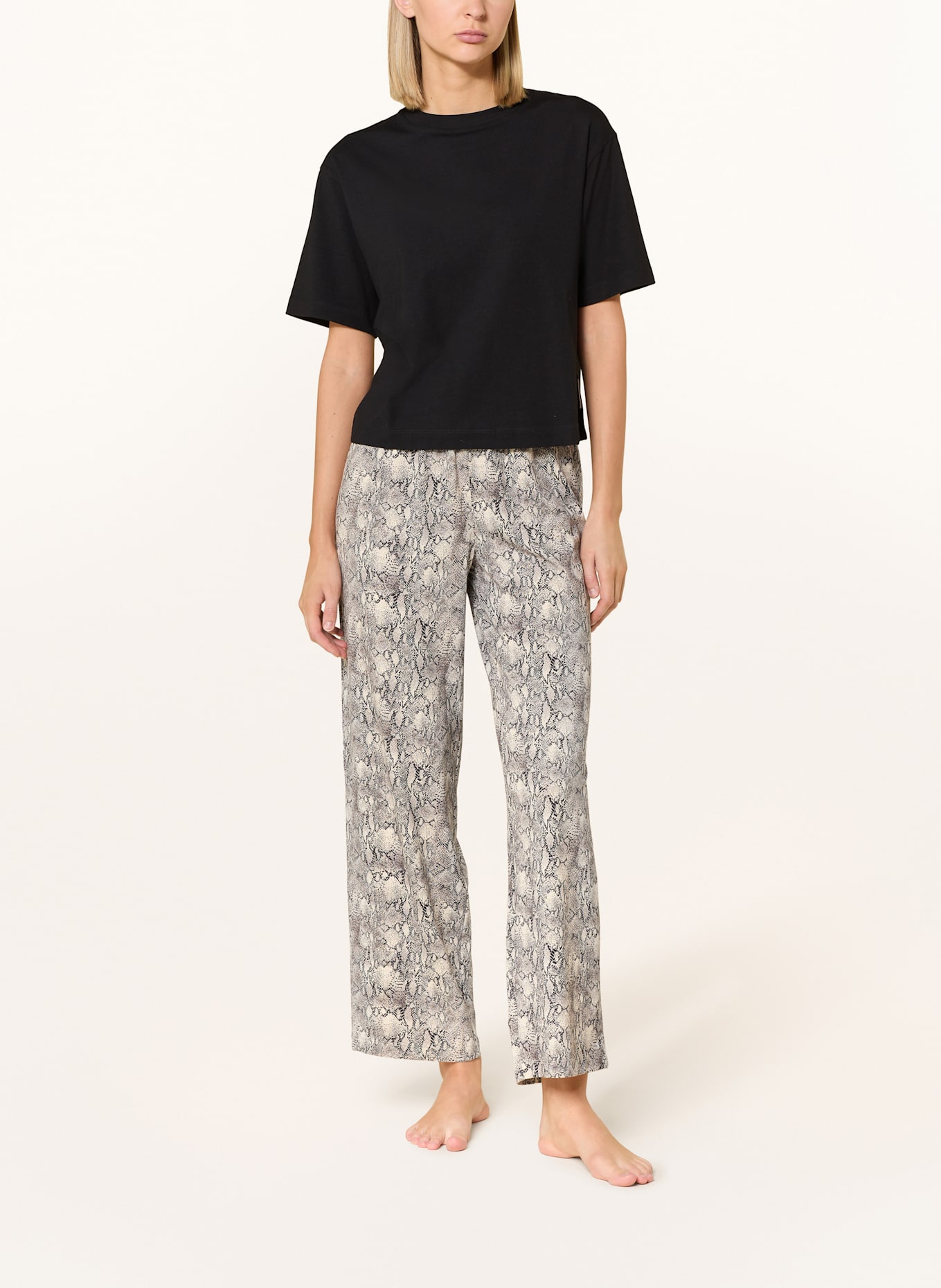 HUGO Spodnie od piżamy NIKA: SZAROBRĄZOWY / CZARNY / KREMOWY