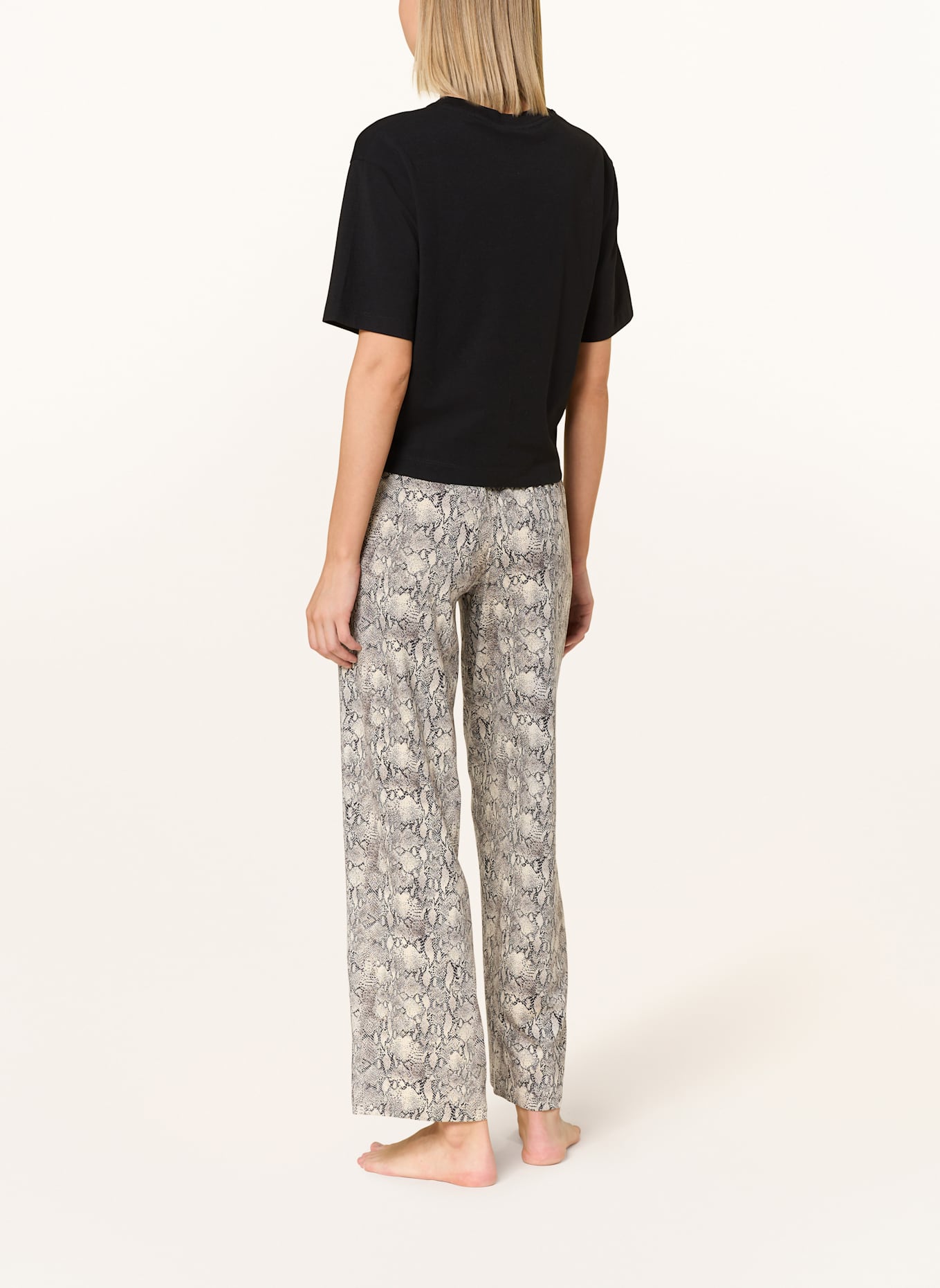 HUGO Spodnie od piżamy NIKA: SZAROBRĄZOWY / CZARNY / KREMOWY