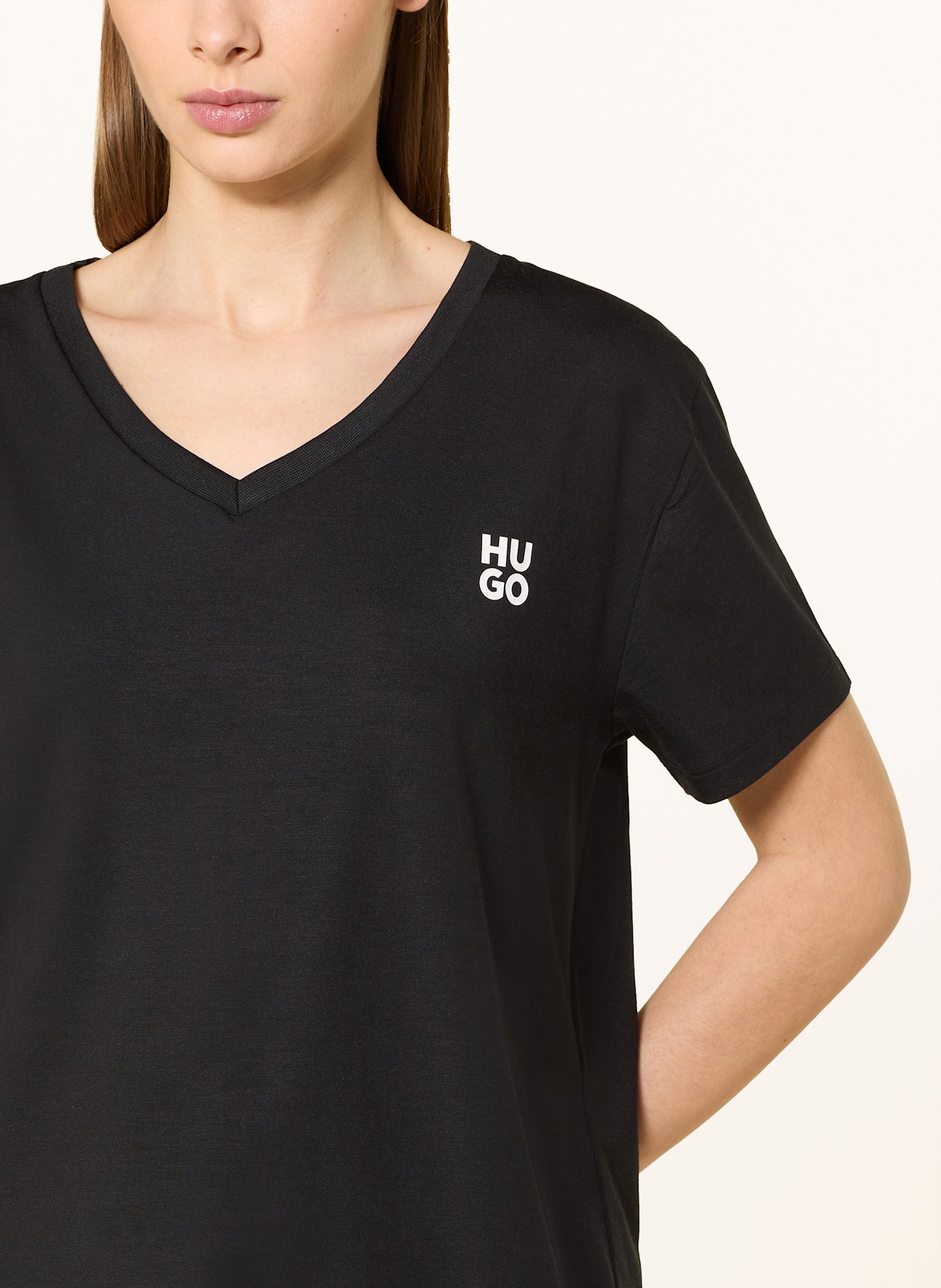 HUGO Schlafshirt NIKA: SCHWARZ