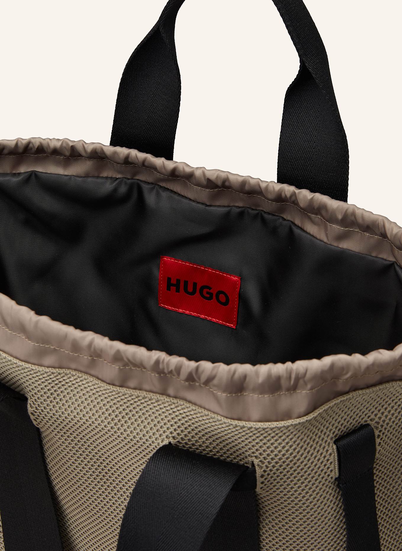 HUGO Sac cabas CIRCULAR: KAKI / NOIR